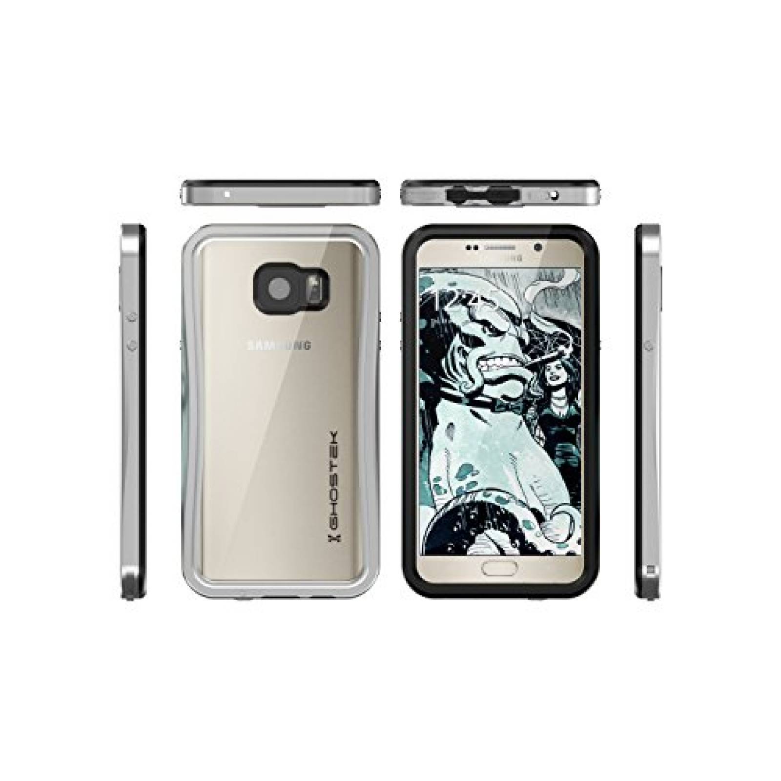 Funda Ghostek Note 5 Waterproof Case, Atomic 2.0 Series me Silver