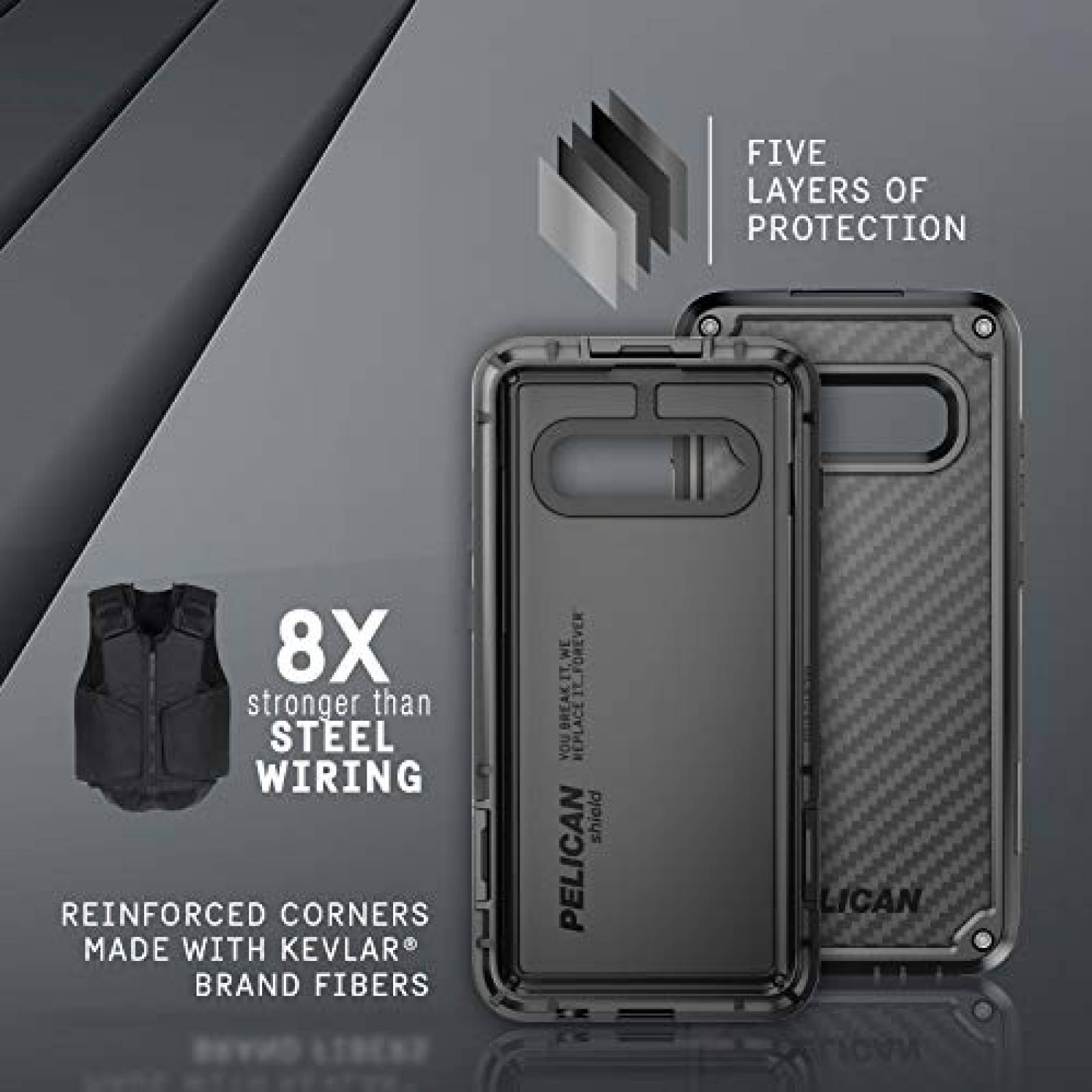 Funda Pelican Shield - Funda Protectora para Samsung Gal ón (Negro)