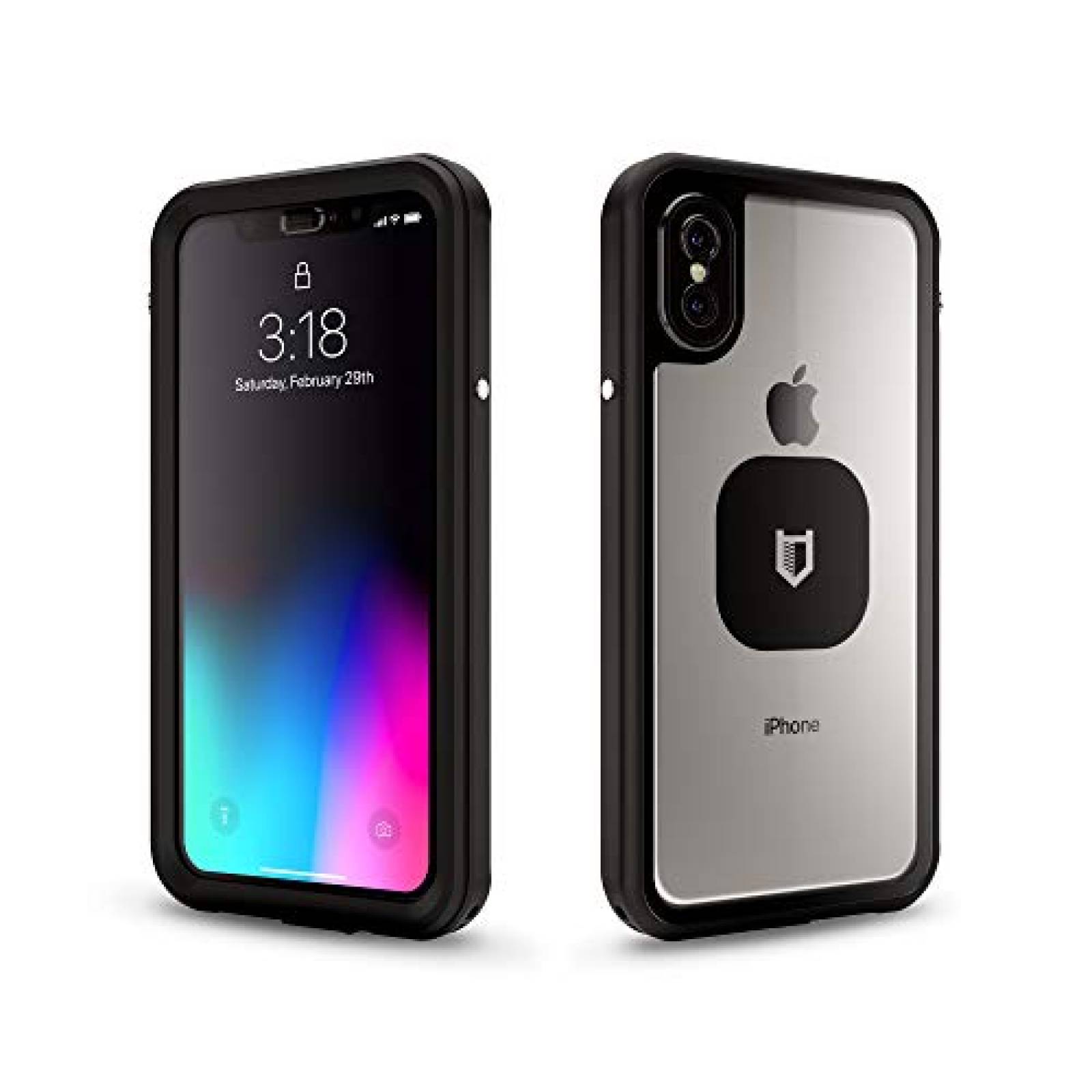 Funda HITCASE SHIELD LINK iPhone X Case -Thinnest Waterp K) (Black)