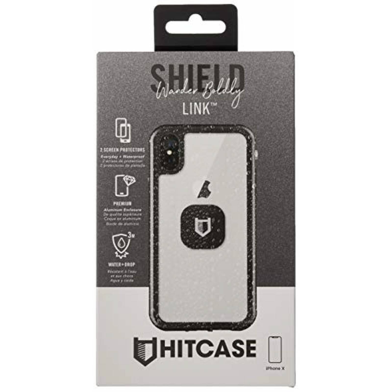 Funda HITCASE SHIELD LINK iPhone X Case -Thinnest Waterp K) (Black)