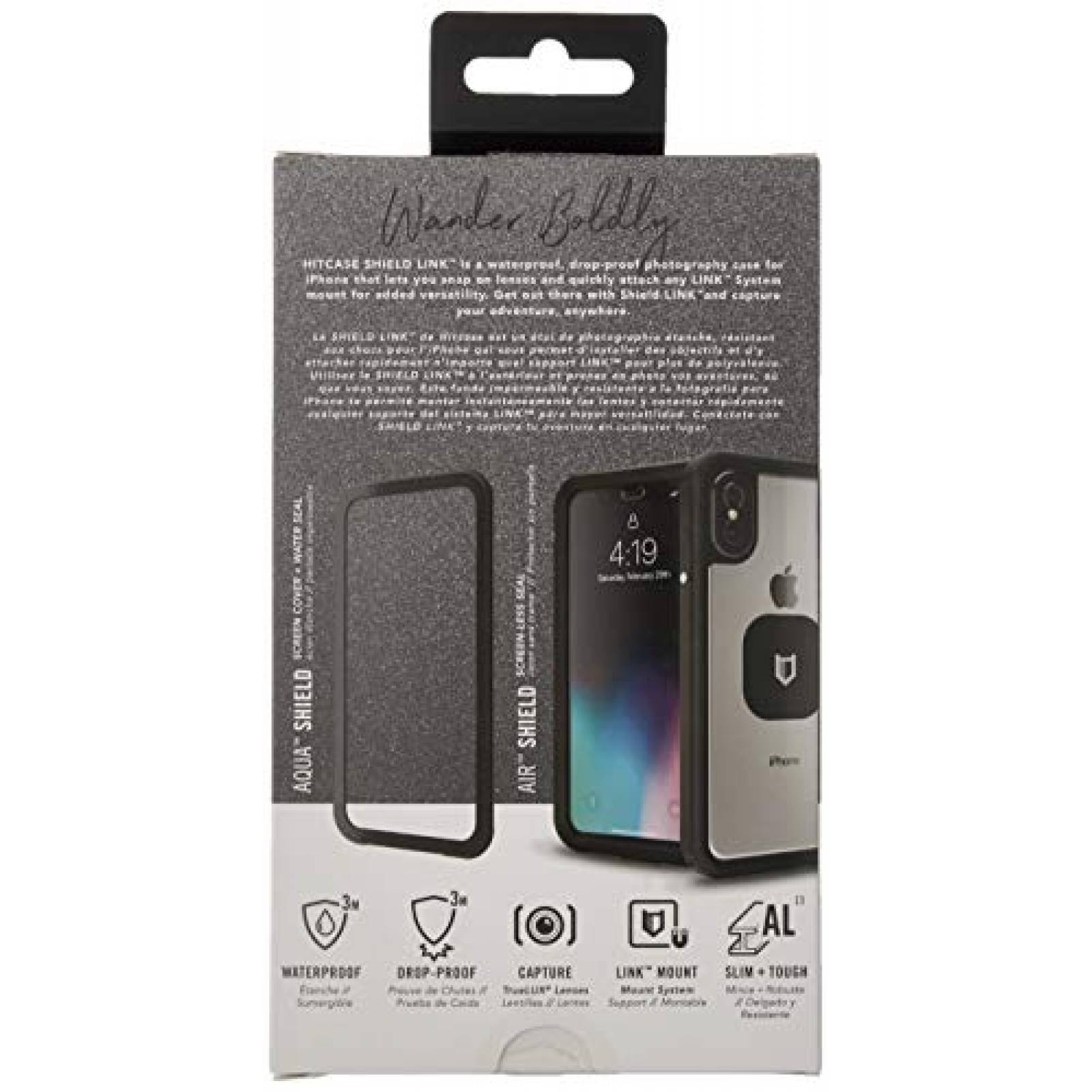 Funda HITCASE SHIELD LINK iPhone X Case -Thinnest Waterp K) (Black)