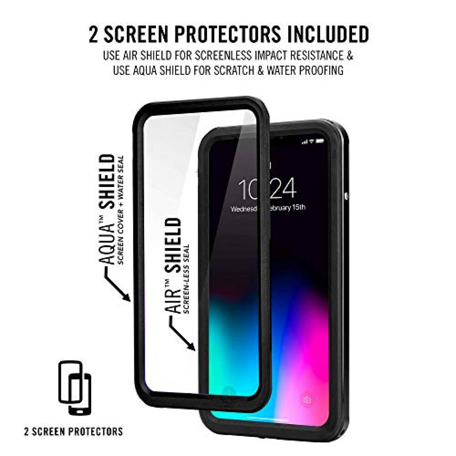Funda HITCASE SHIELD LINK iPhone X Case -Thinnest Waterp K) (Black)