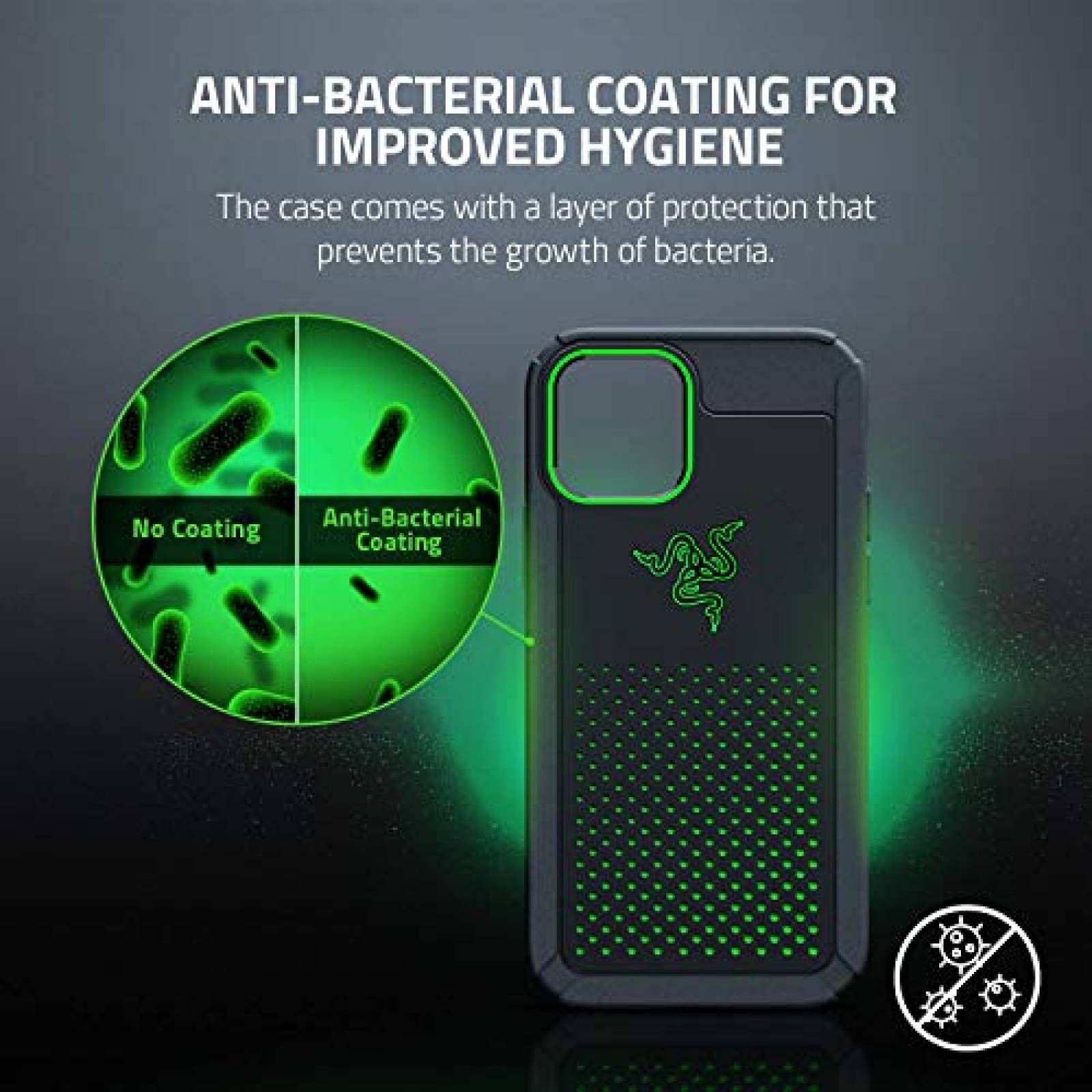 Funda Razer Arctech Pro - Carcasa para iPhone 12 y iPhone 12 Pro (termoafeno y ventilación) - Compatible c e Prueba de caída - Compatible con 5G - Negro Mate