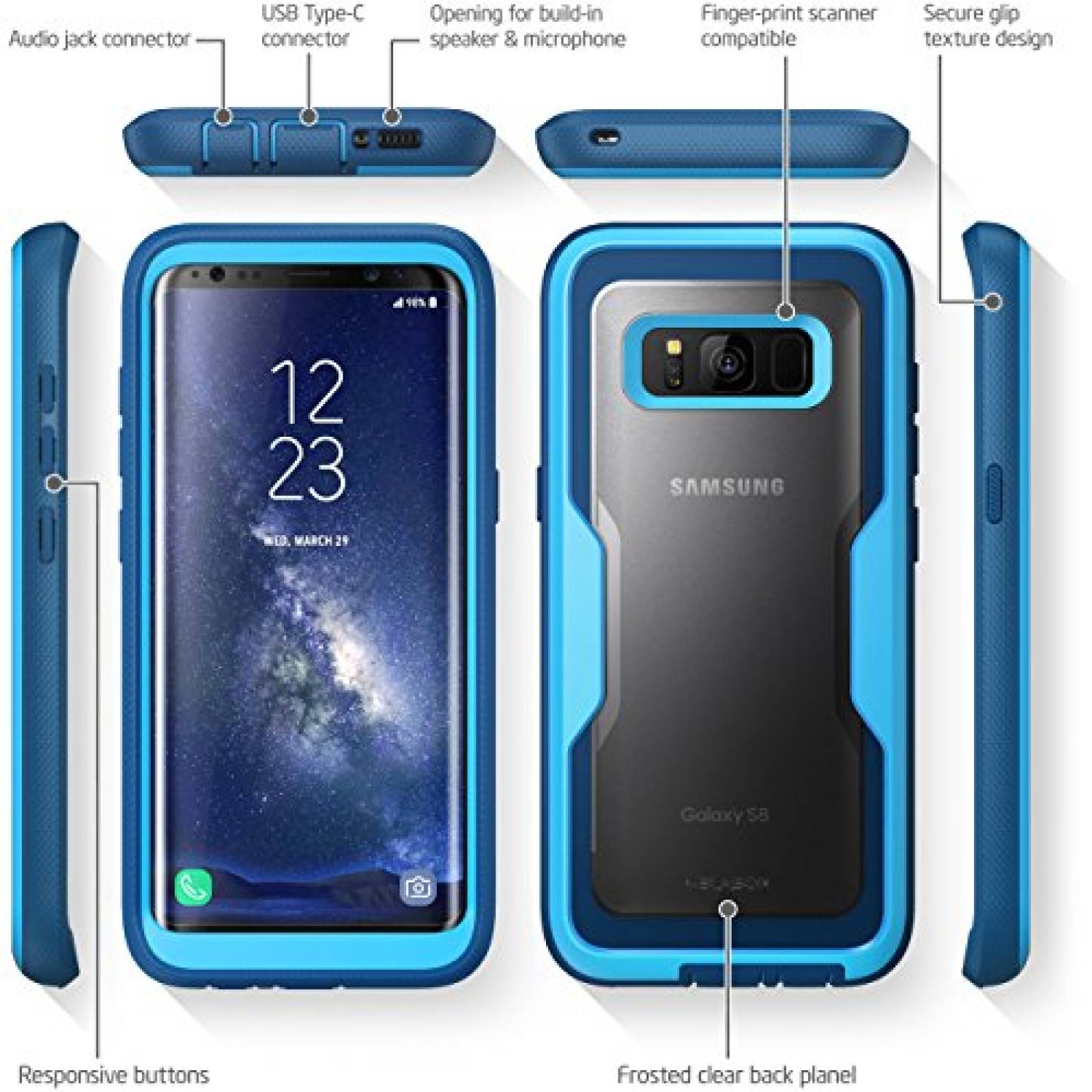Funda i-Blason Armorbox Series - Carcasa para Samsung Ga ase (azul)