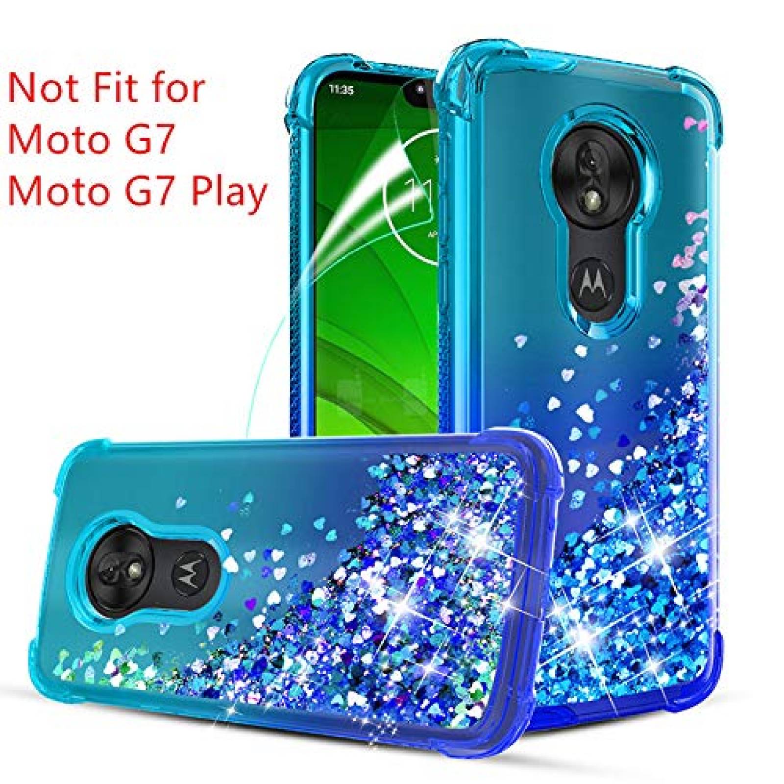 Funda Moto G7 Power Case,Moto G7 Supra/XT1955/Moto G7 Op -Teal Blue