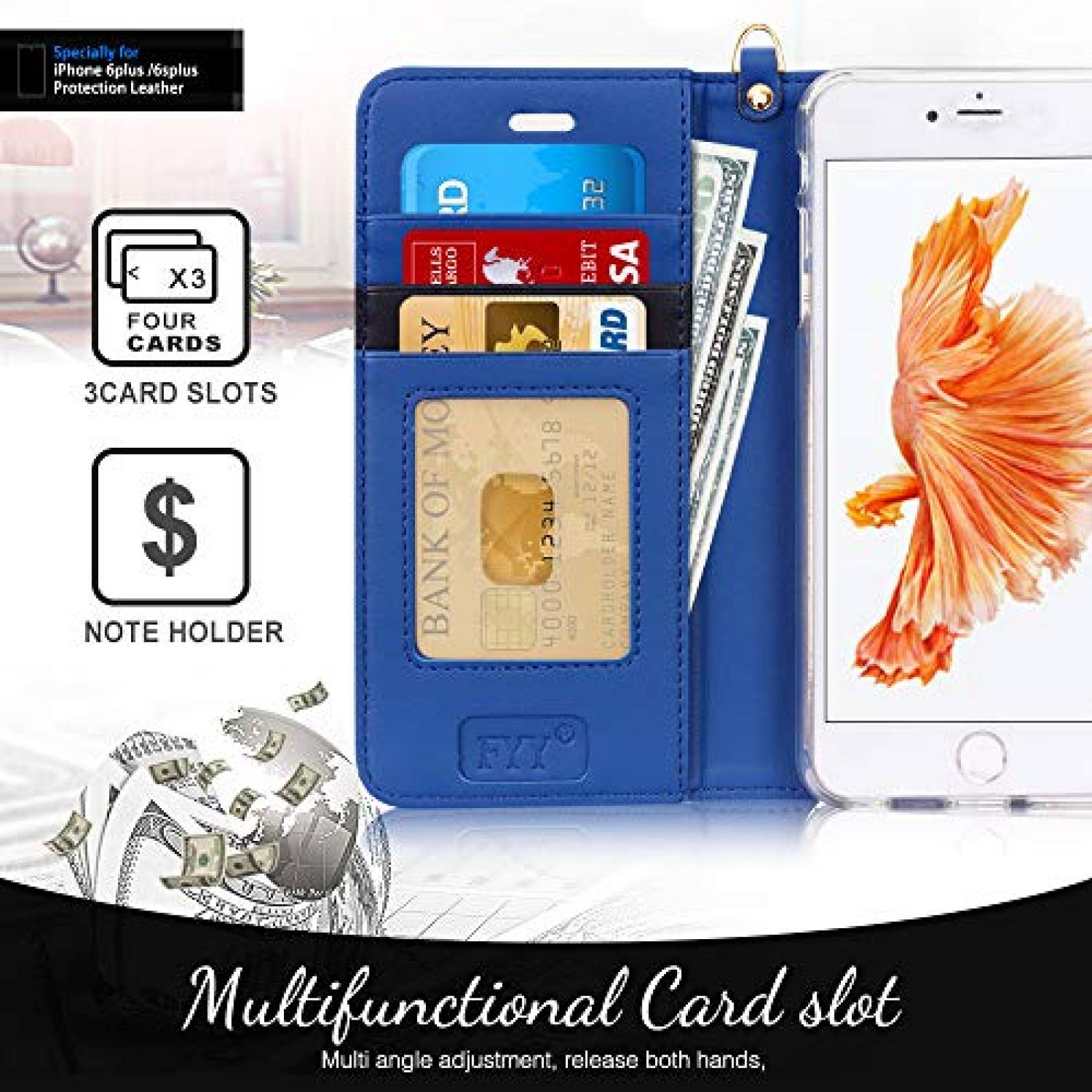 Funda FYY Case for iPhone 6S Plus/iPhone 6 Plus (5.5"), 5.5") Navy