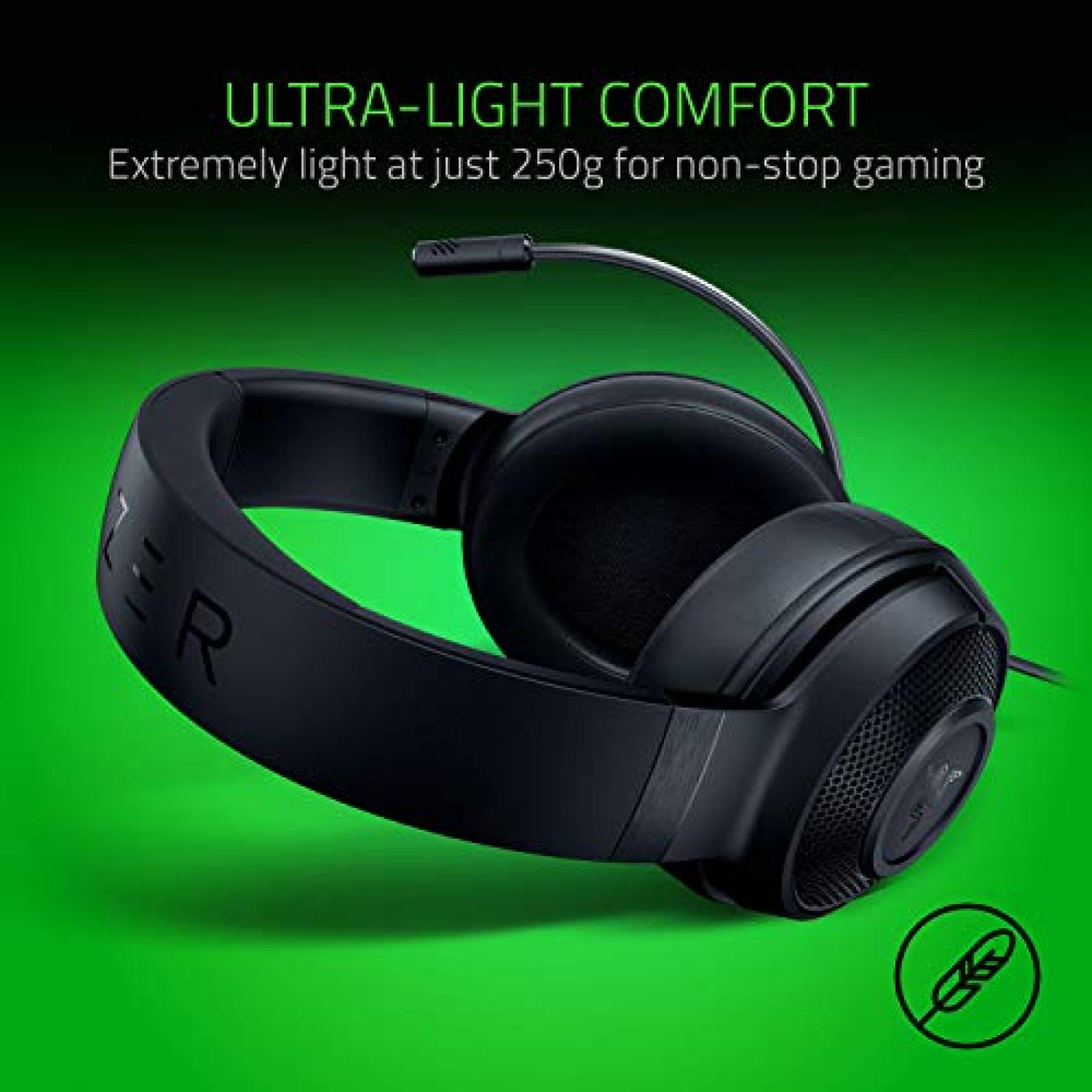 Audífonos Razer Kraken X Auriculares de Videojuegos  Negro Matte: 7.1  ndo Switch