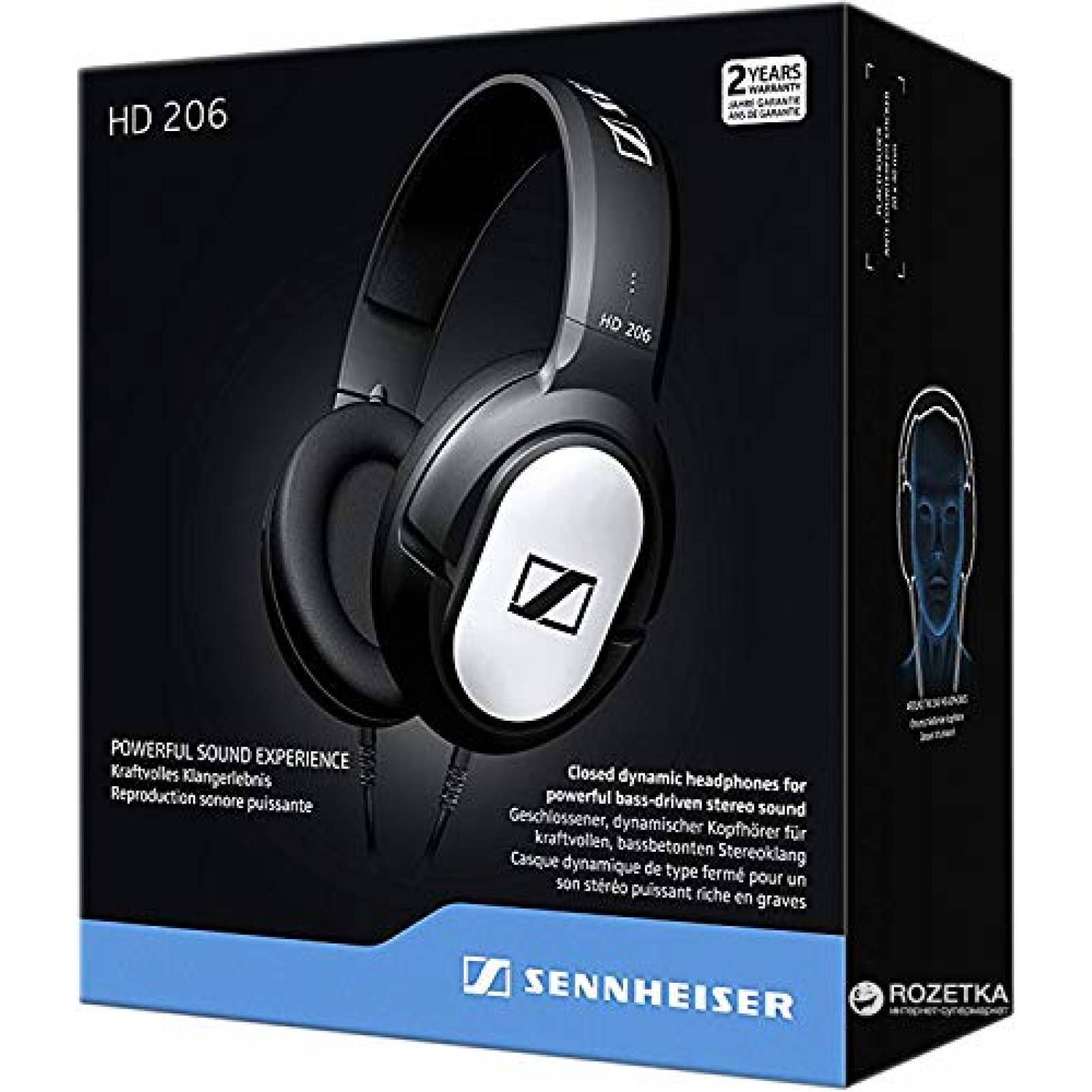 Sennheiser HD 206 Aud fonos supraaurales NegroPlata