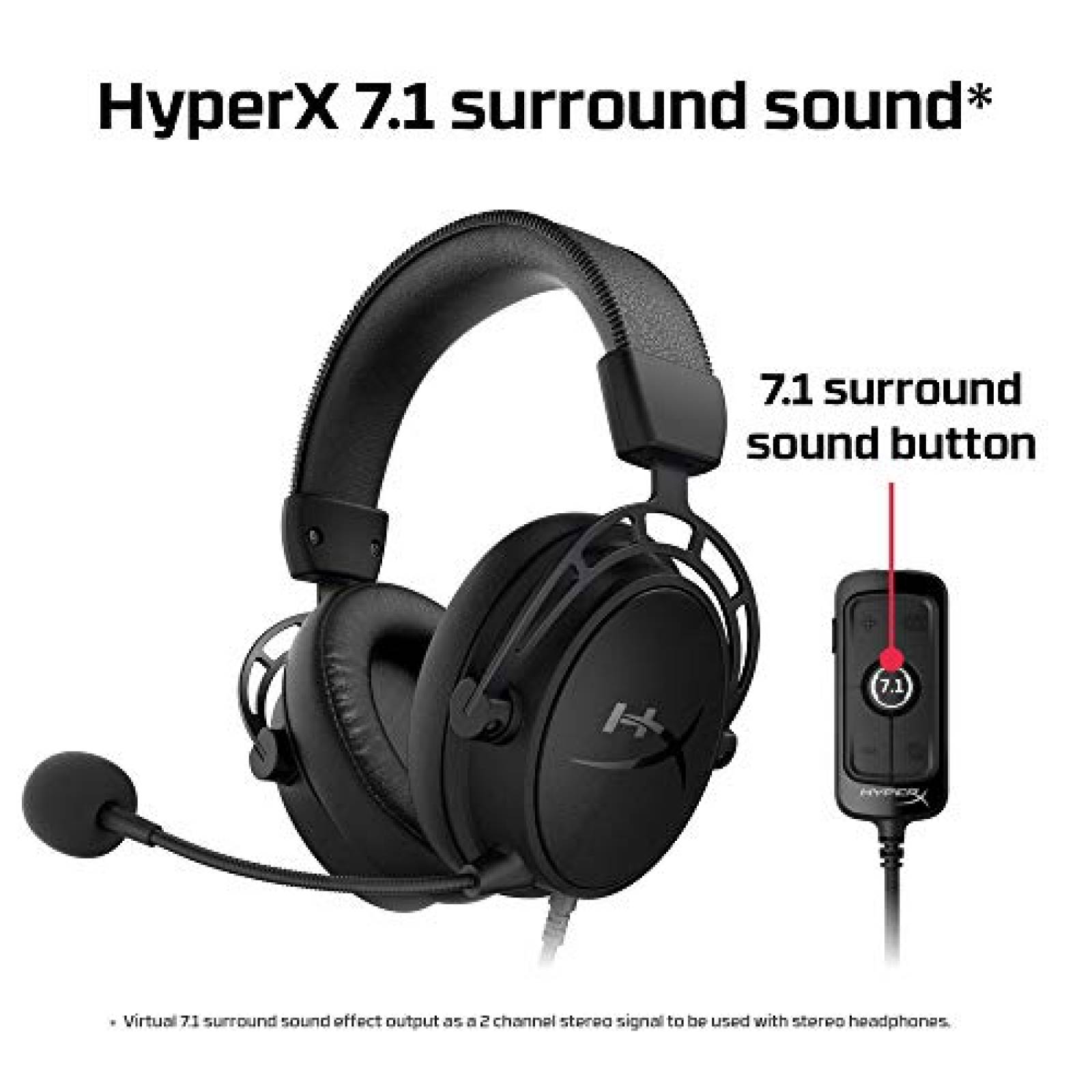 Audífonos HyperX Cloud Alpha S Blackout  para gaming, Sonido e aluminio