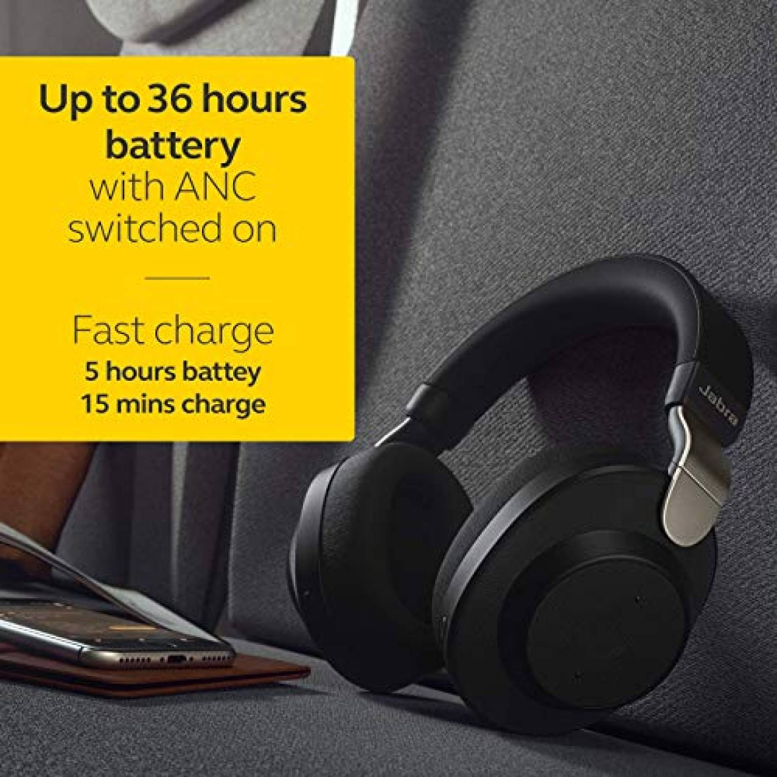 Audífonos Jabra Elite 85h Wireless NoiseCanceling Headphones, Titanium  Resistant