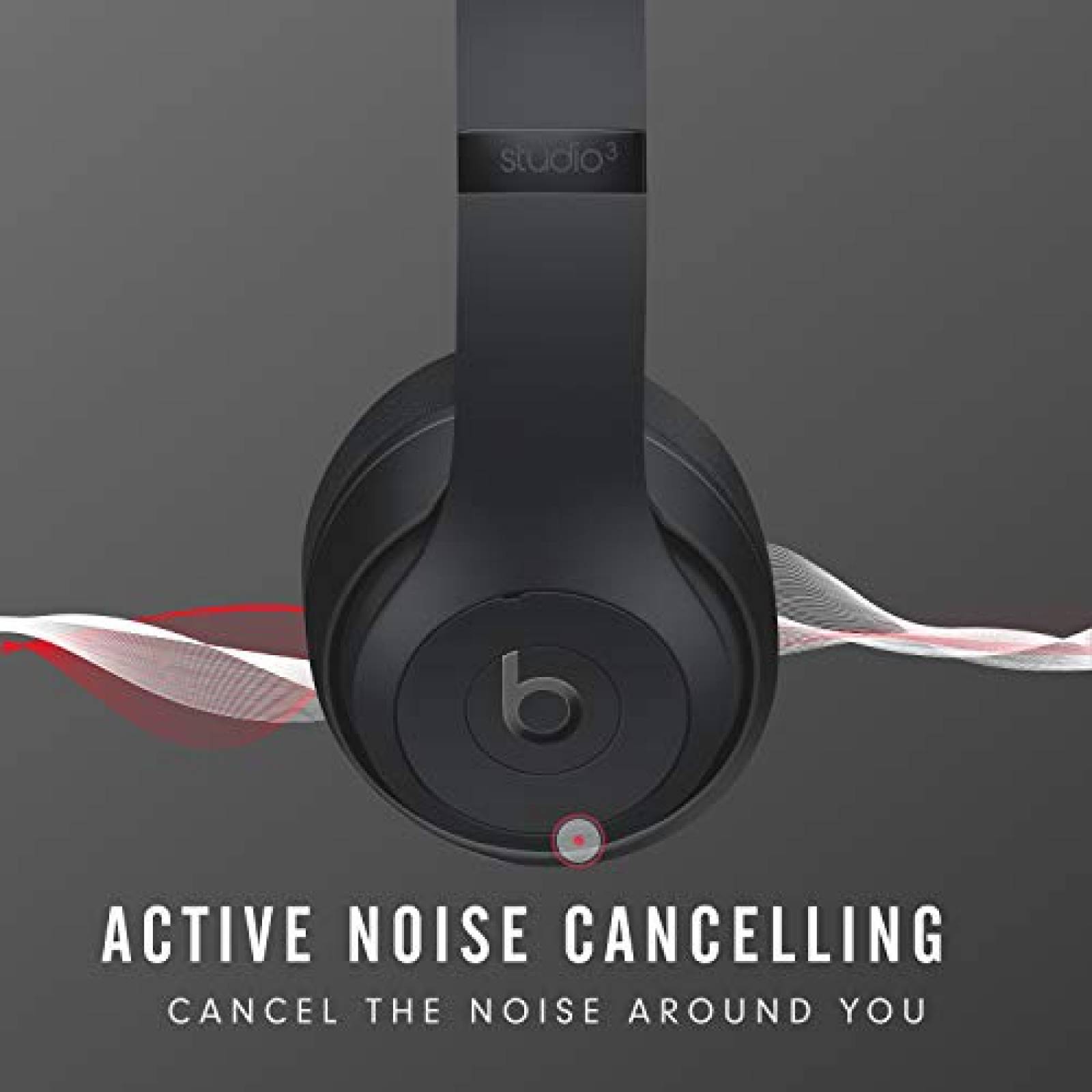 Audífonos onEar Beats Studio3 Wireless con cancelación de Ru Negro Mate