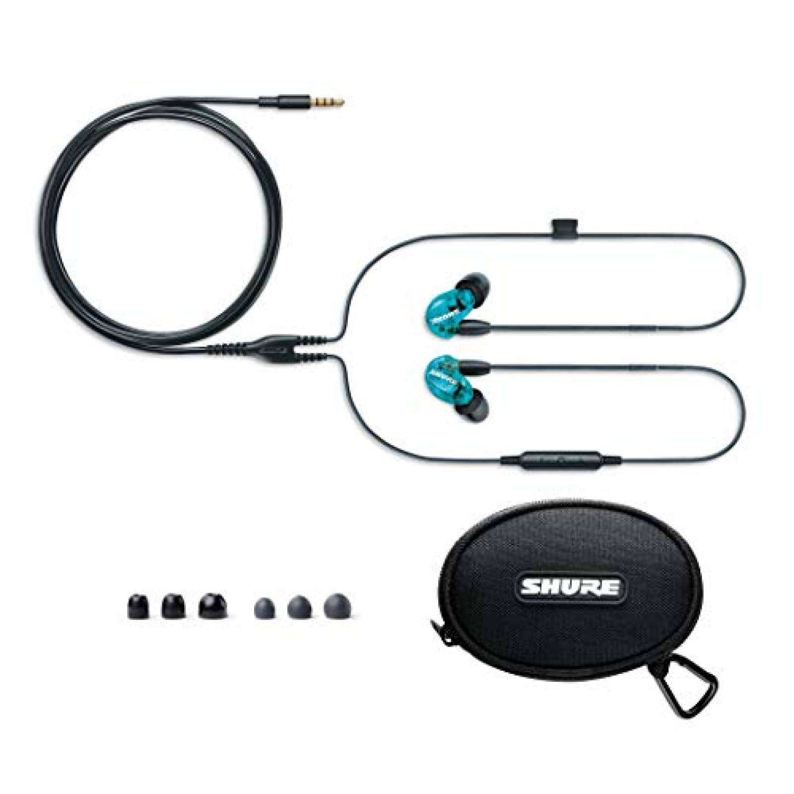 Audífonos Shure SE215 Auriculares aislantes de Sonido con Cable de 3, Color Azul