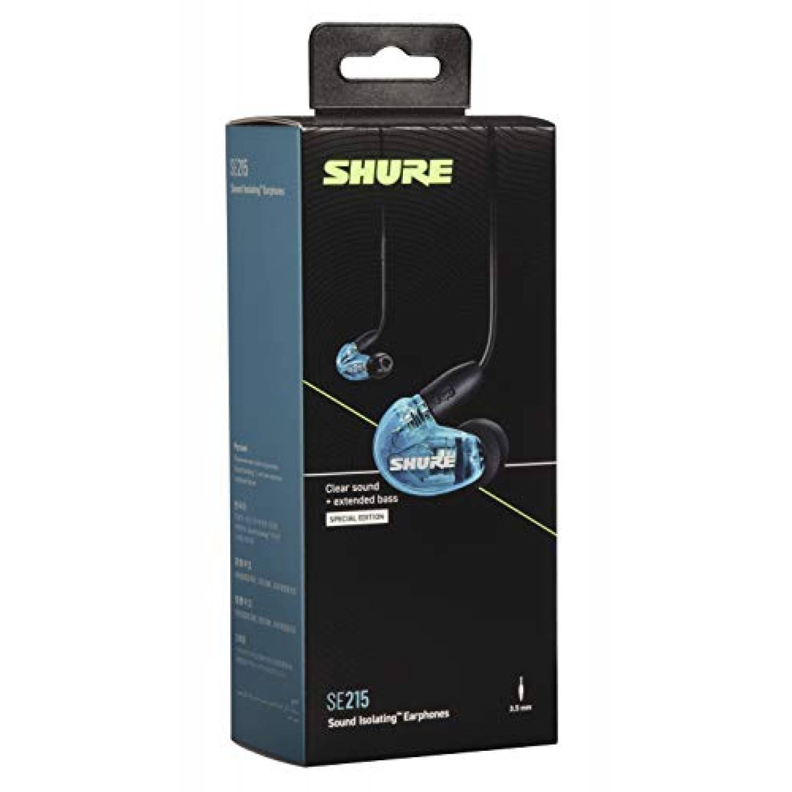 Audífonos Shure SE215 Auriculares aislantes de Sonido con Cable de 3, Color Azul