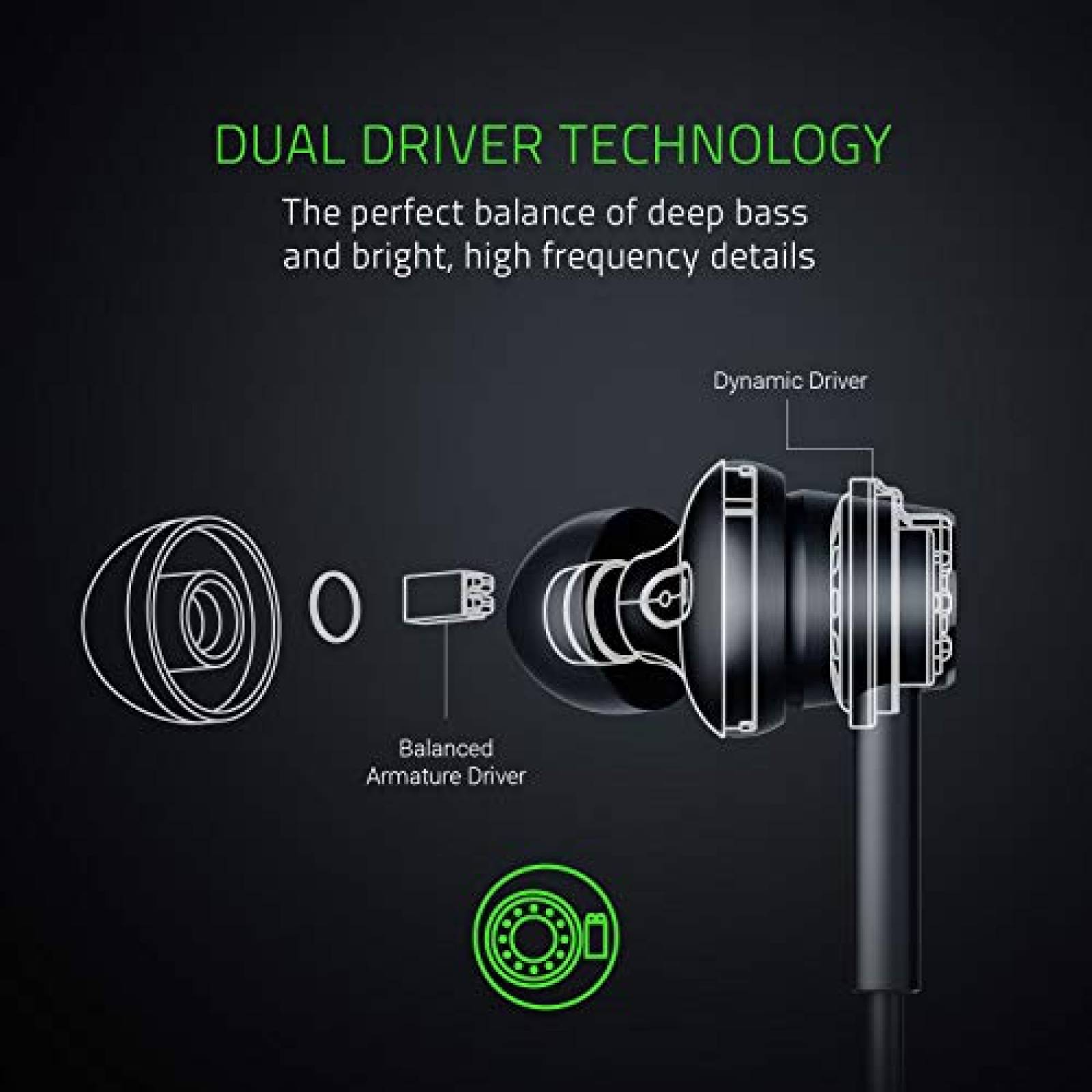 Audífonos Razer Hammerhead Duo  Auriculares 3,5 mm, con Cable de Doble Negro Mate