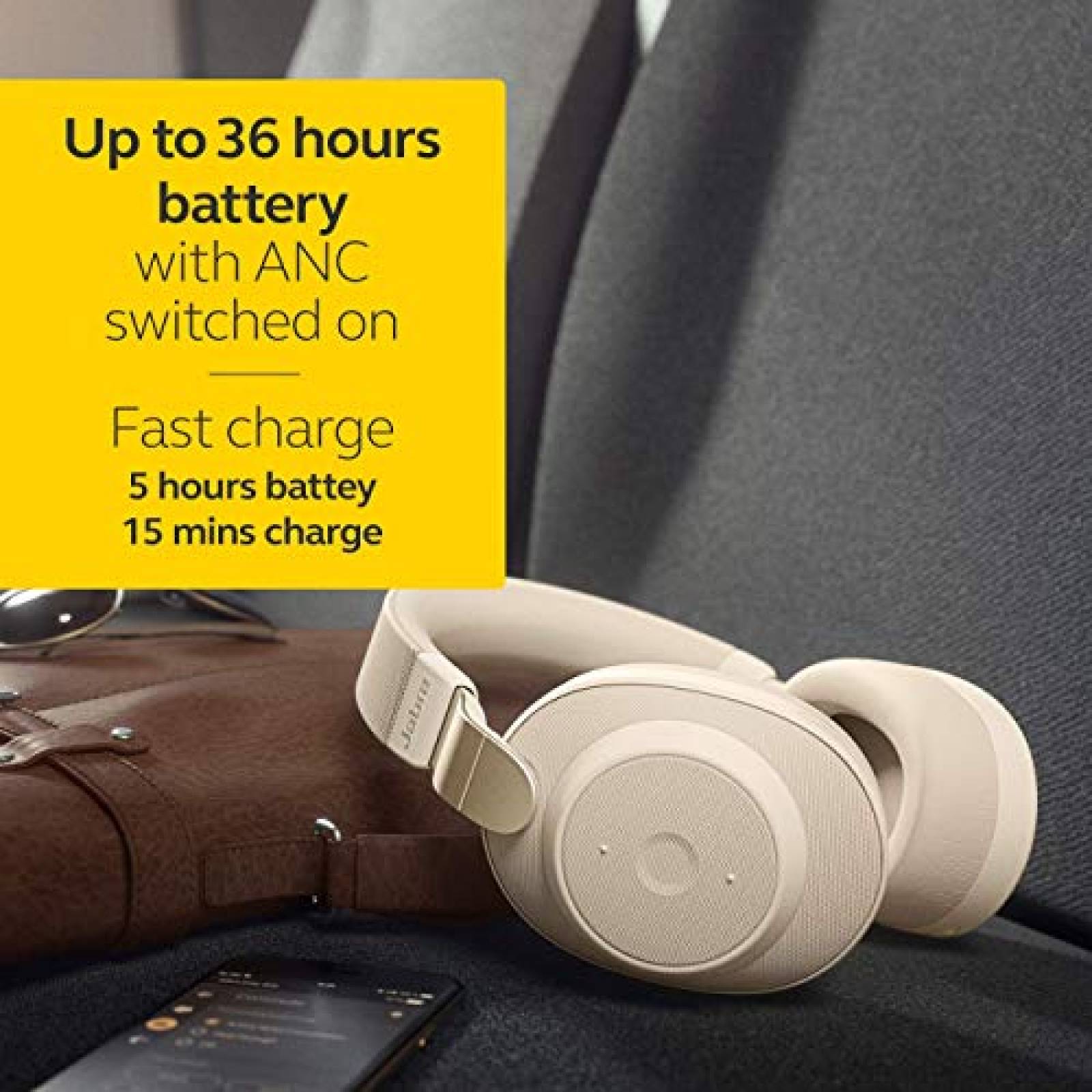 Audífonos Jabra Elite 85h Wireless NoiseCanceling Headphones, Gold Bei  Resistant