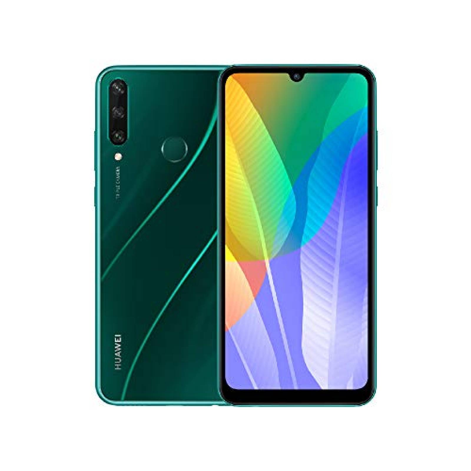 Huawei Y6P - Smartphone 6.3" Lcd (Ips), Cámara Trasera De 13 Mp, 3 Gb Ram + 64 Gb Rom, Android 10 + Emui 10.1, Procesador Mediatek Mt6762R, Desbloqueado, Color Emerald Green