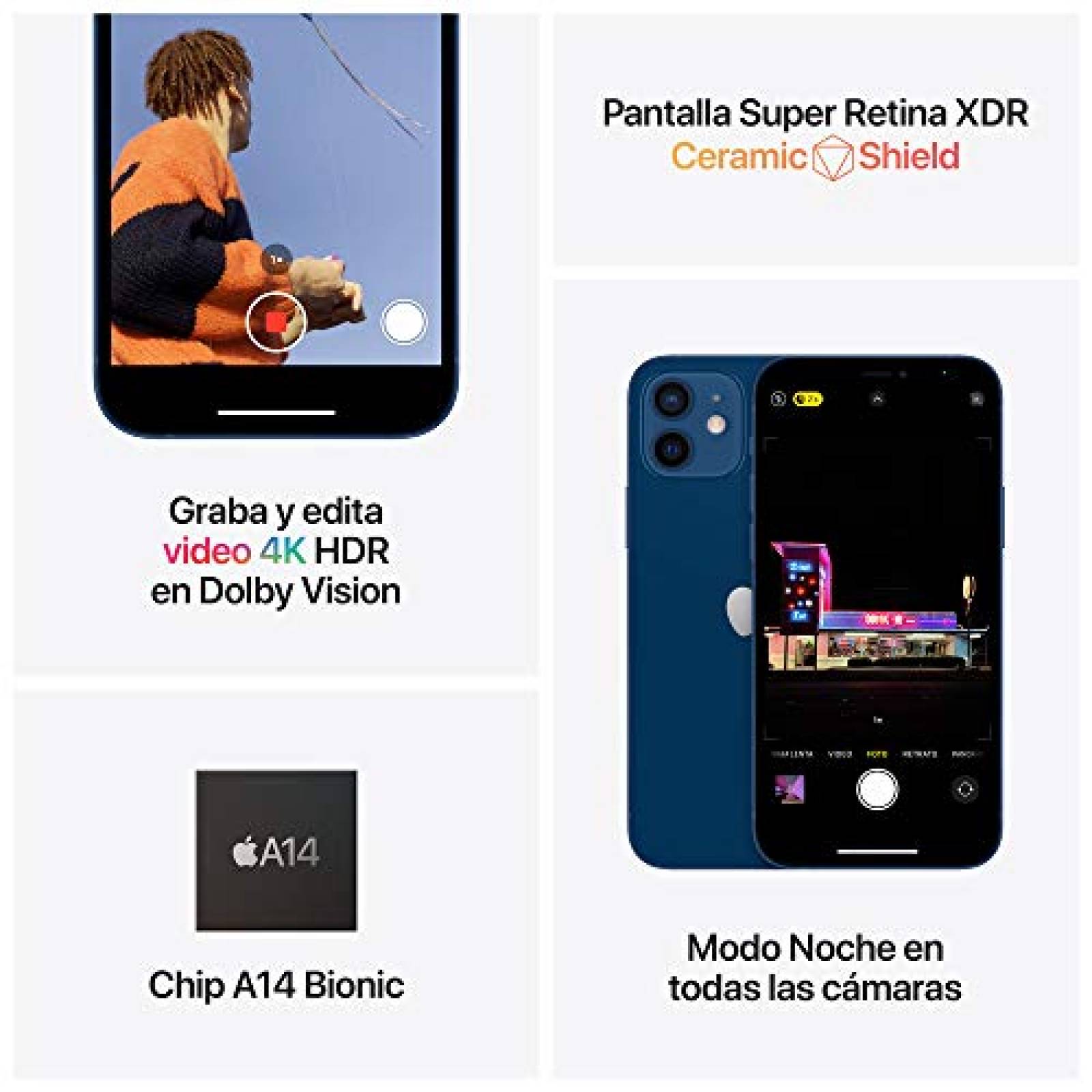 Apple iPhone 12 (256 GB) - Negro (renovado Premium)