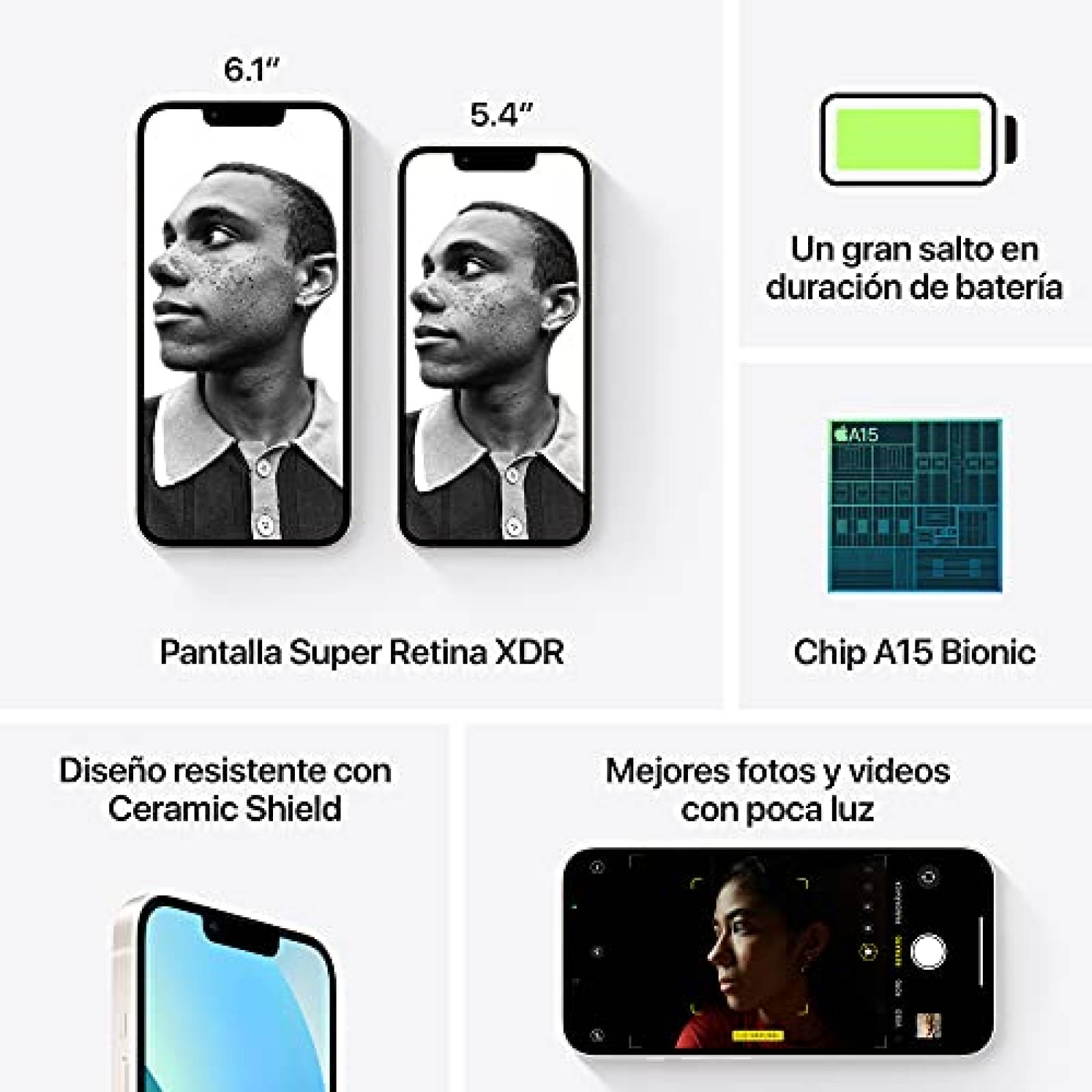 Apple iPhone 13 (256 GB) - Blanco Estelar (renovado Premium)