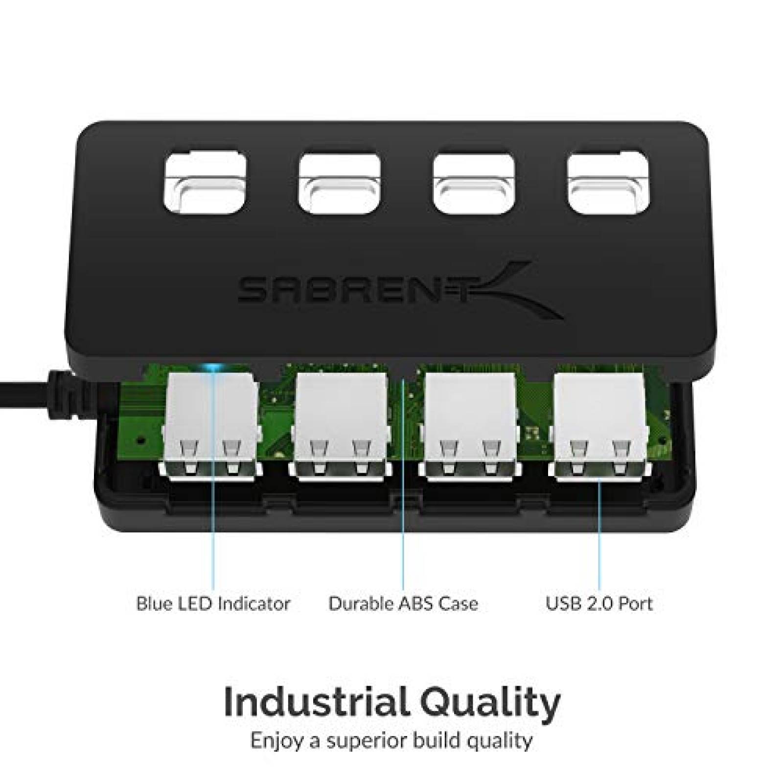 Sabrent HUB USB 2.0 4 Puertos con SWITCHES