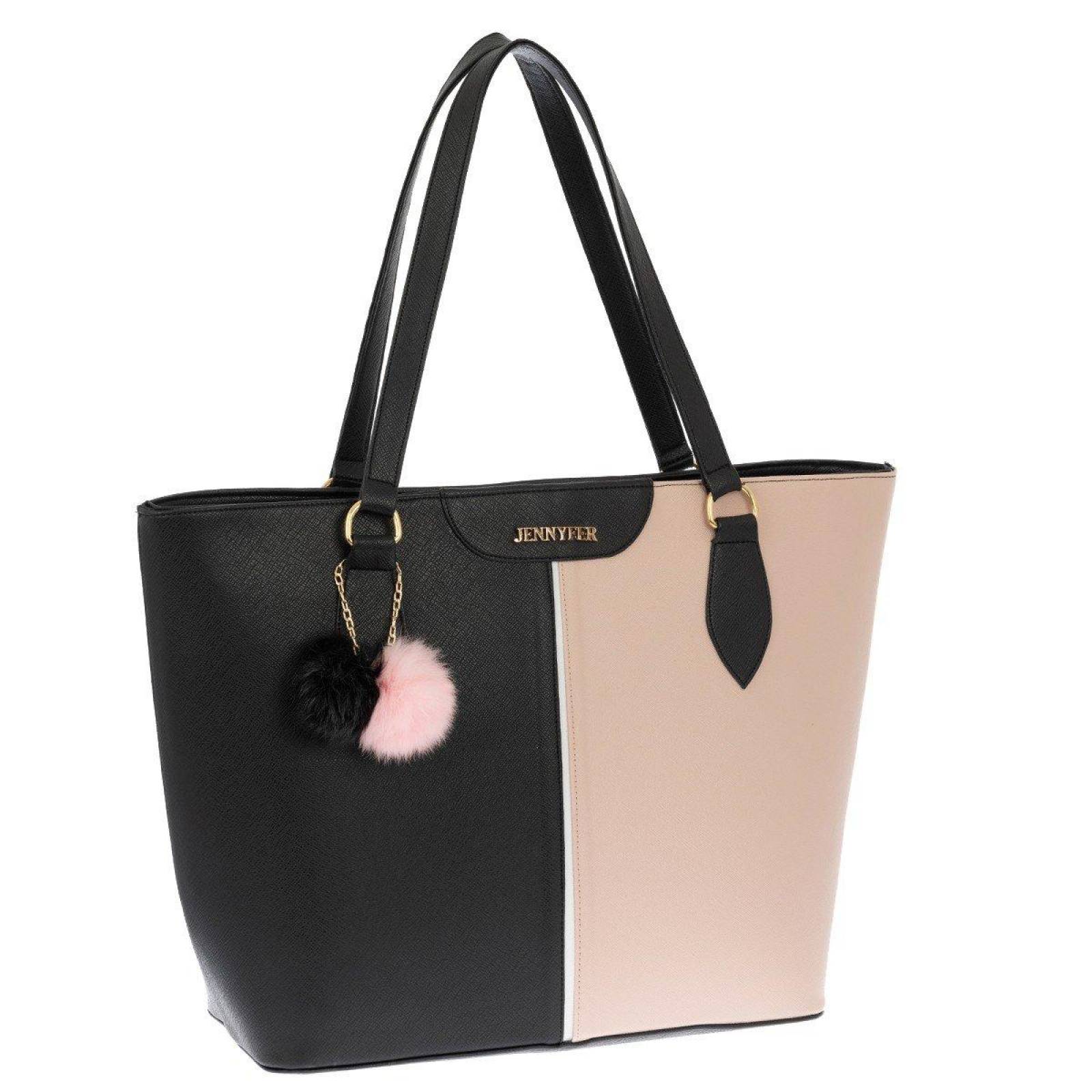 Bolsa Para Dama Jennyfer Estilo Tote 9578 Negro Mediano
