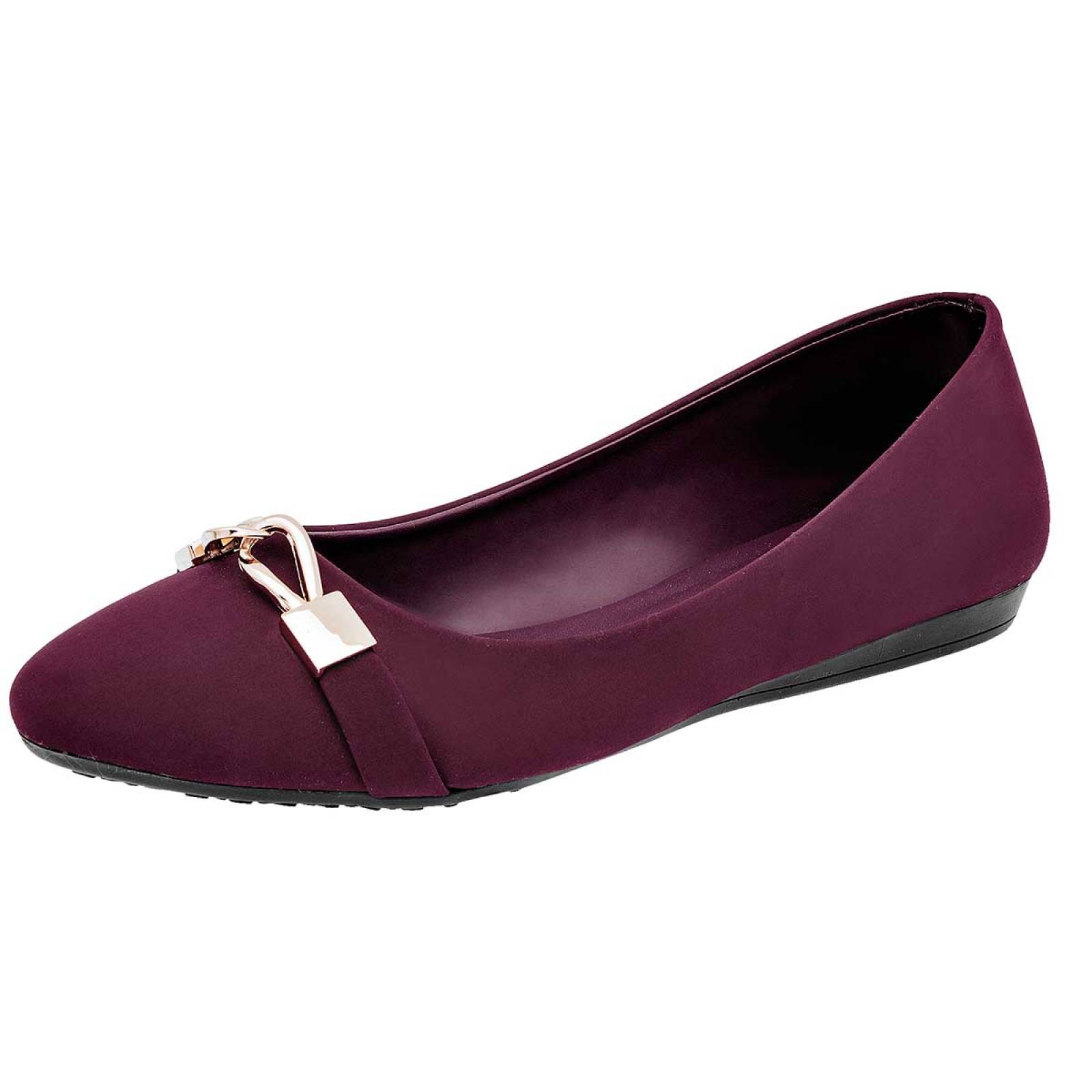 Balerina Mod 2738221 Para Mujer Clasben Color Vino