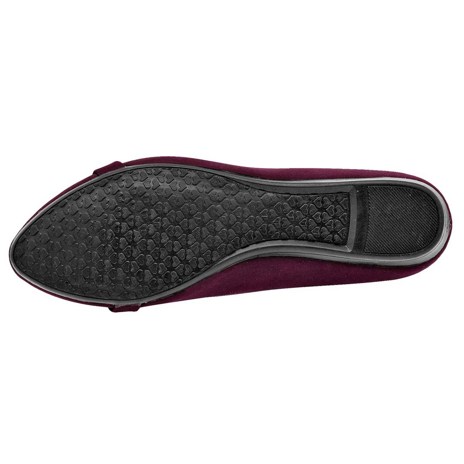 Balerina Mod 2738221 Para Mujer Clasben Color Vino