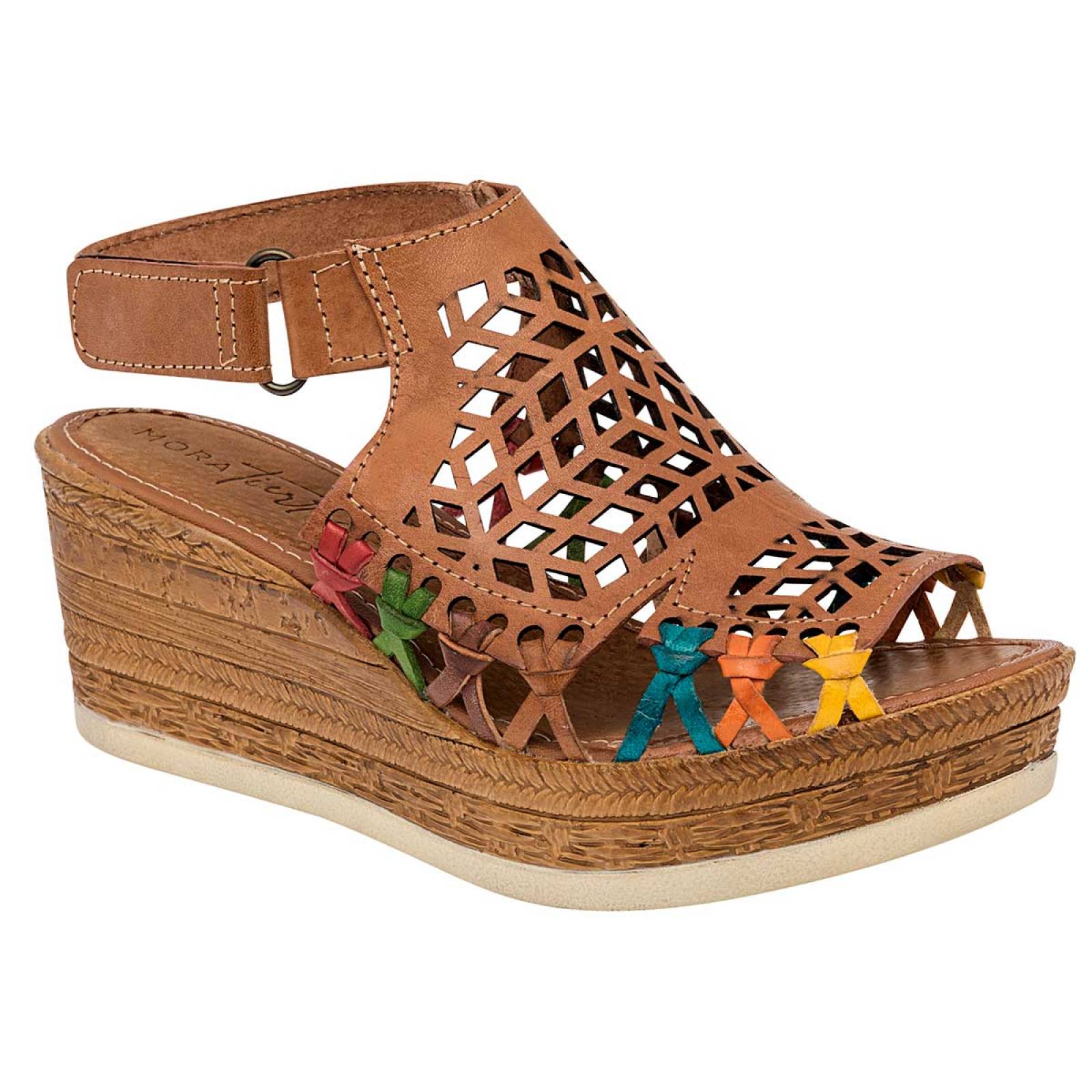 Sandalia Mod 1631013 Para Mujer Mora tierra Color Camel