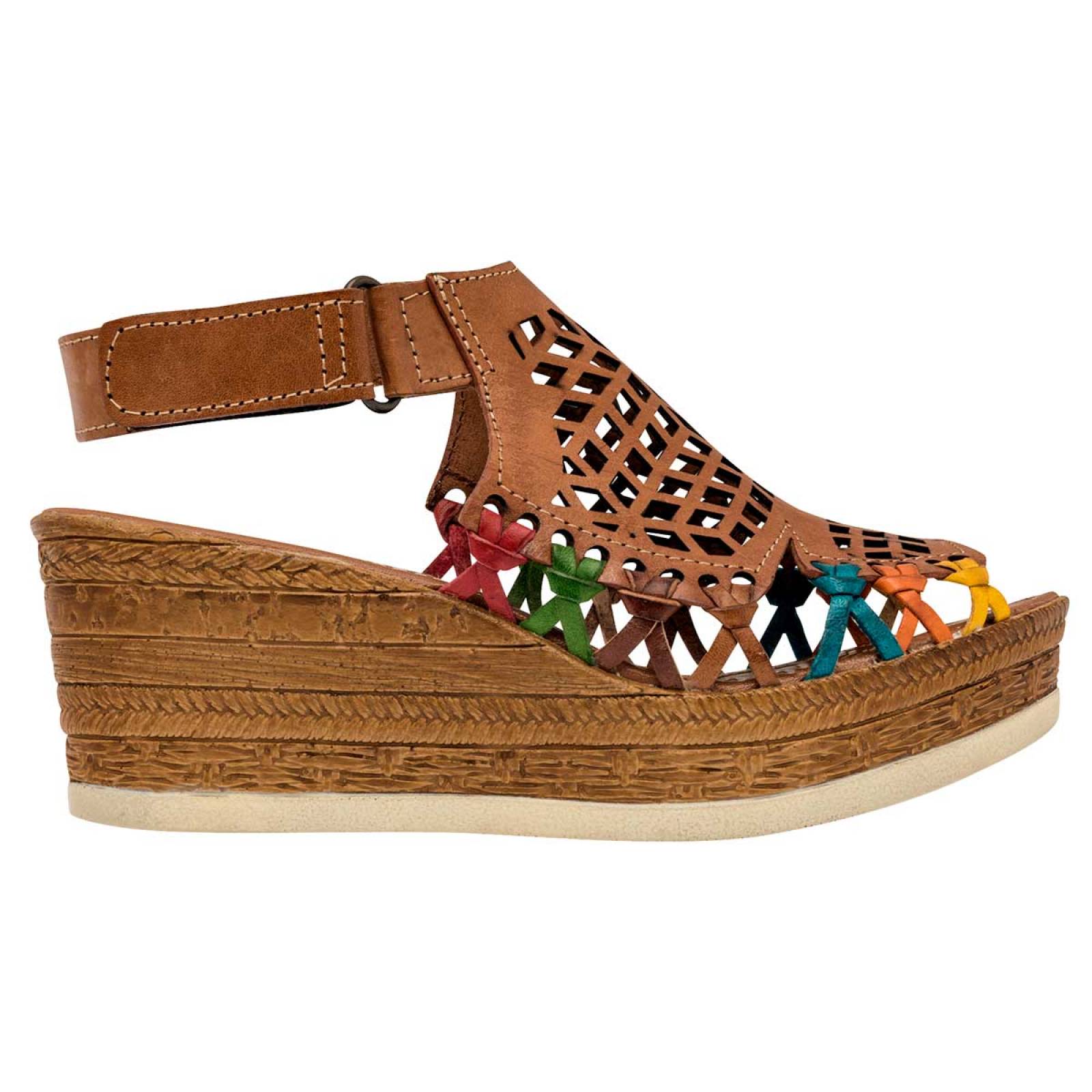 Sandalia Mod 1631013 Para Mujer Mora tierra Color Camel