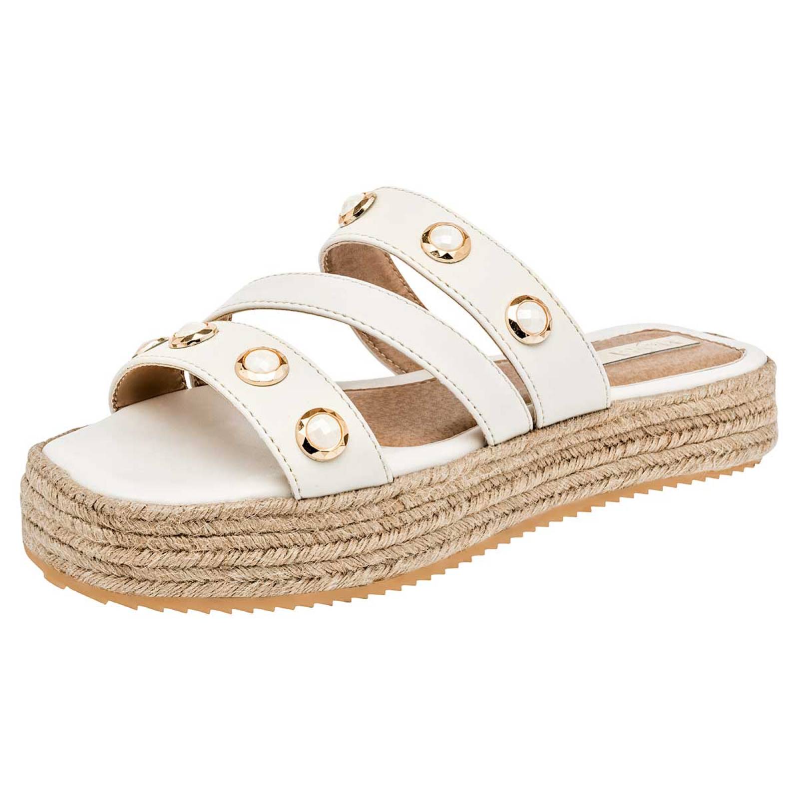 Sandalia Mod 1156004 Para Mujer Moramora Color Blanco