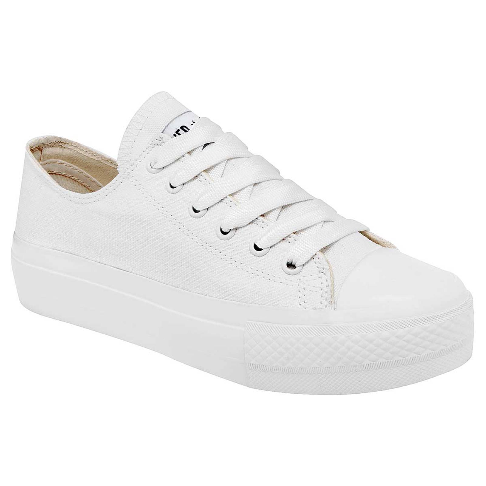 Tenis Mod 001plataf Para Mujer Playing Color Blanco