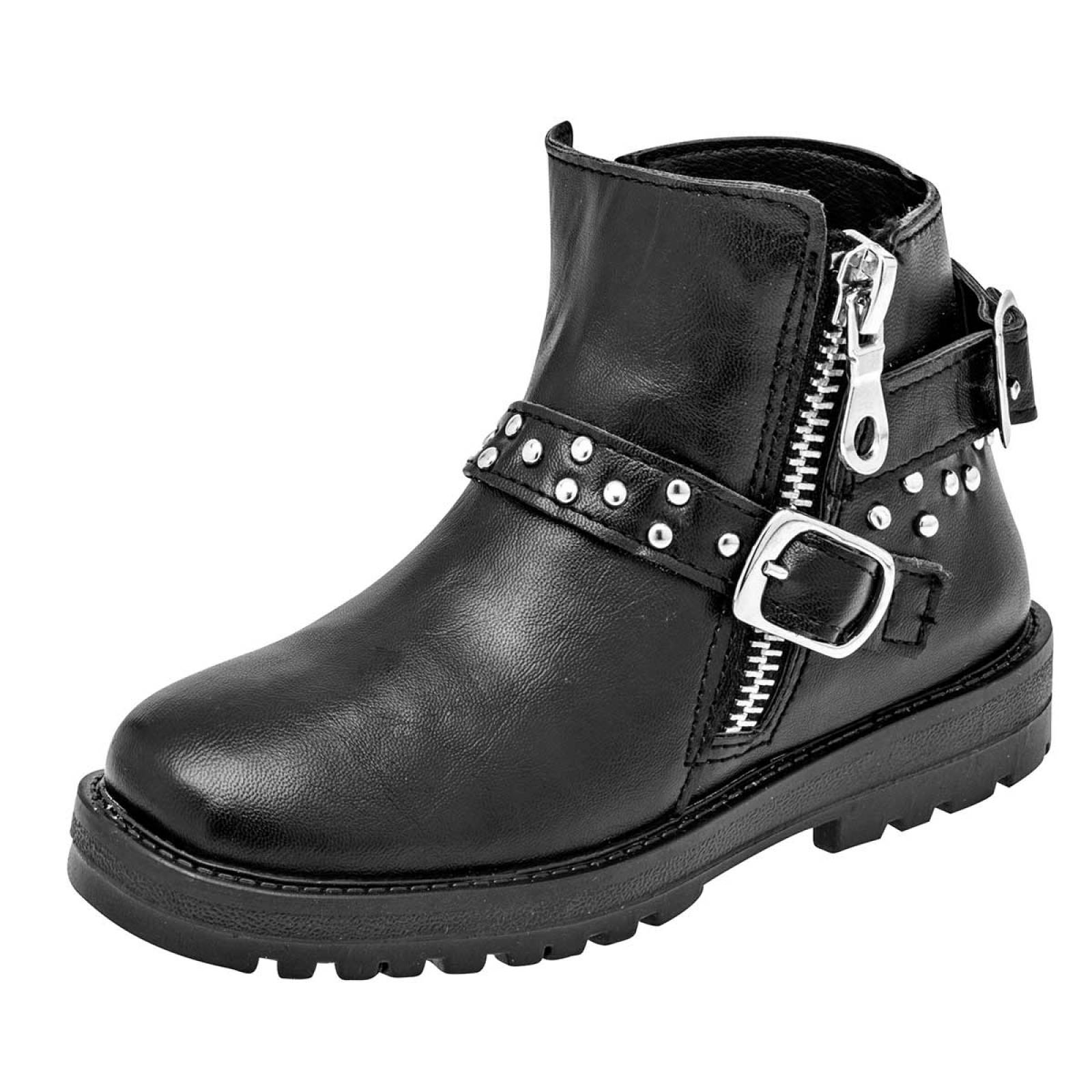 Bota y botin Mod 50408 Para Niña Trencitas Color Negro