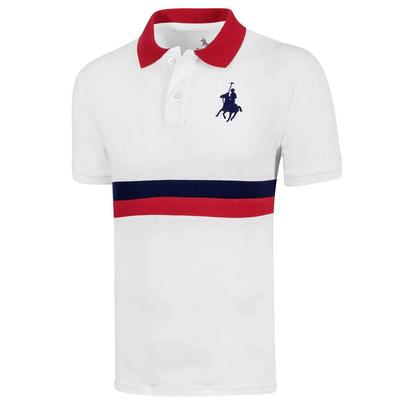 Playera Mod 23017 Para Hombre Polo club Color Blanco