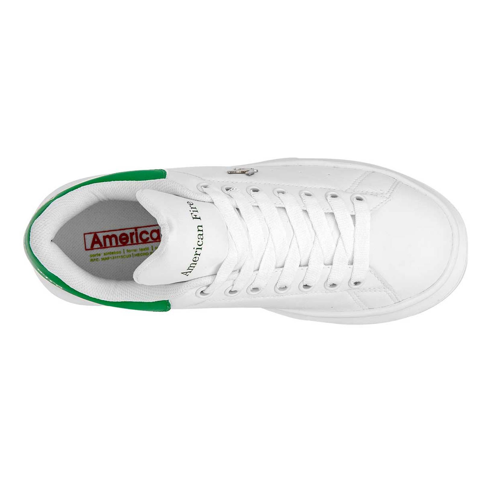Tenis Mod 7118 Para Hombre American fire Color Blanco