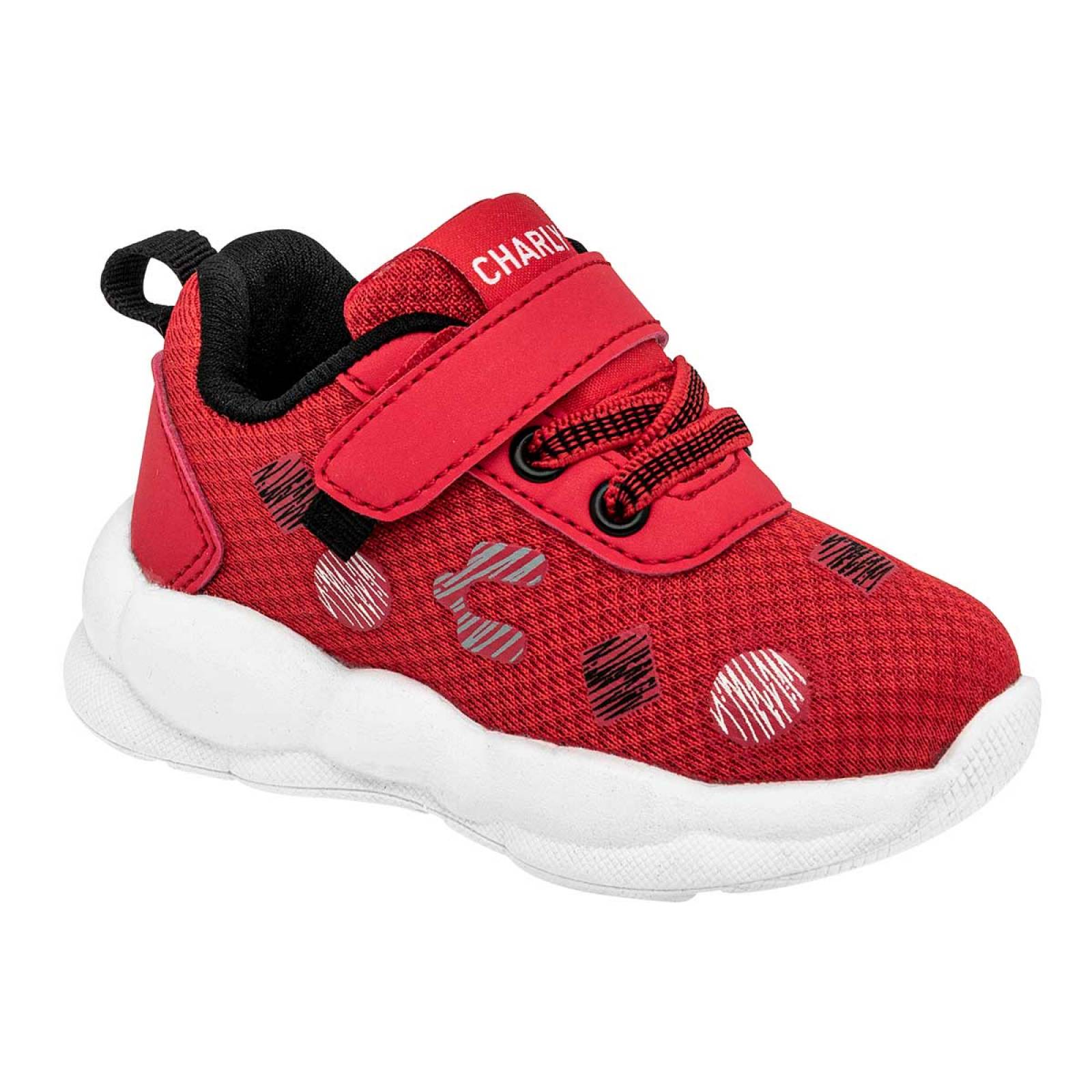Tenis Mod 109839600 Para Niño Charly Color Rojo