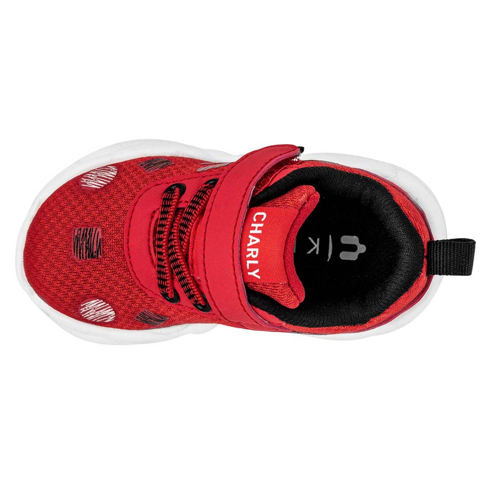 Tenis Mod 109839600 Para Niño Charly Color Rojo