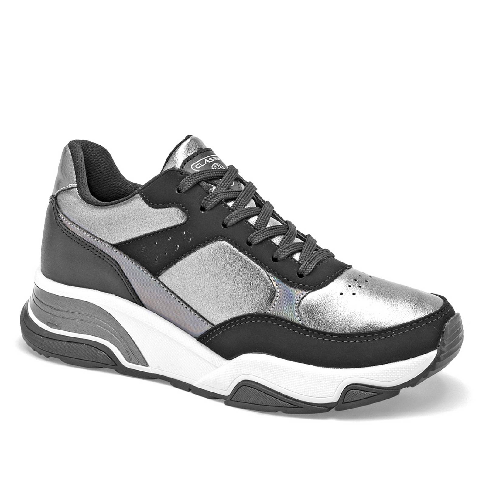 Tenis Mod Selene Para Mujer Clasben Color Gris