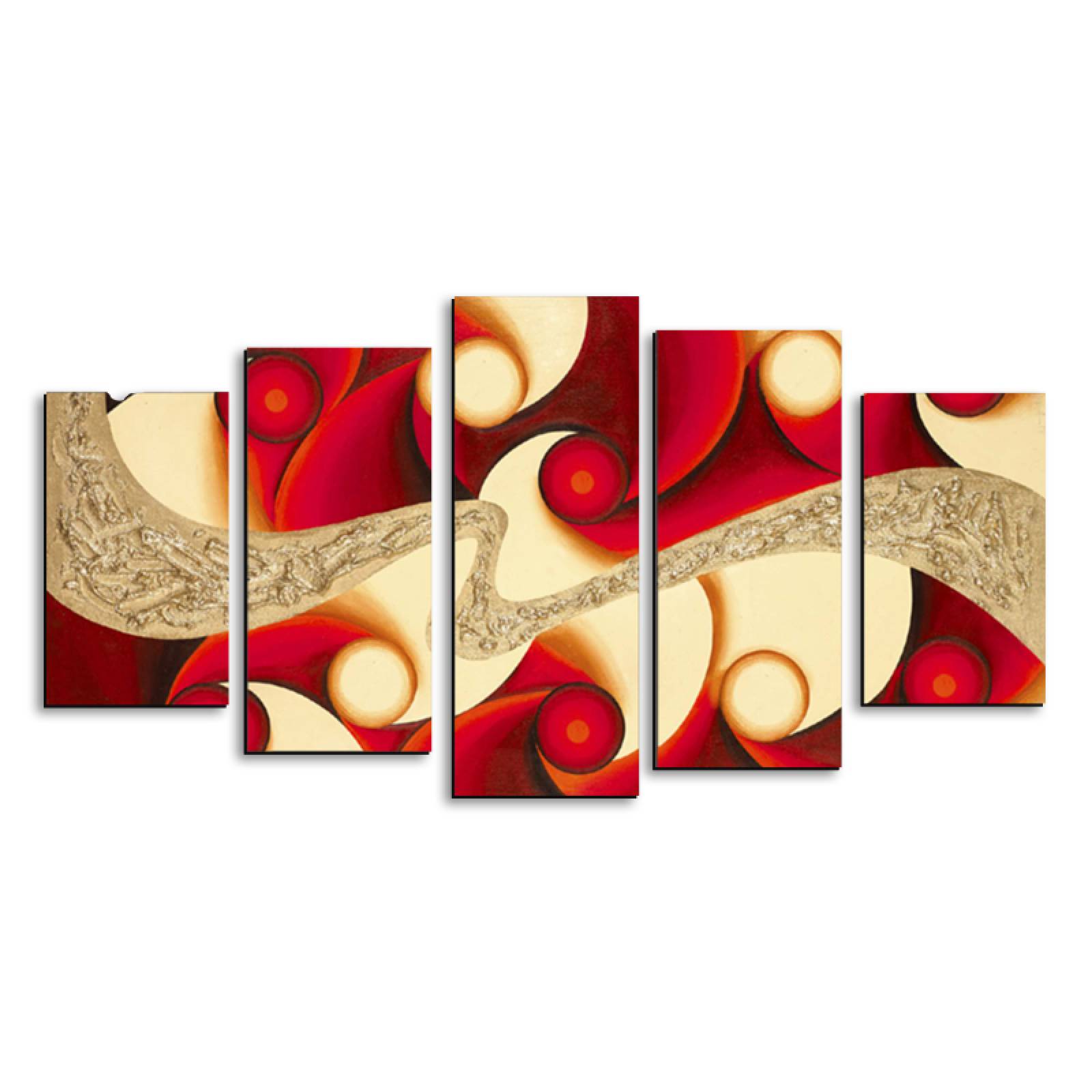 Cuadro decorativo Abstracto Ondas moderno decoración 150x80cm 5 piezas