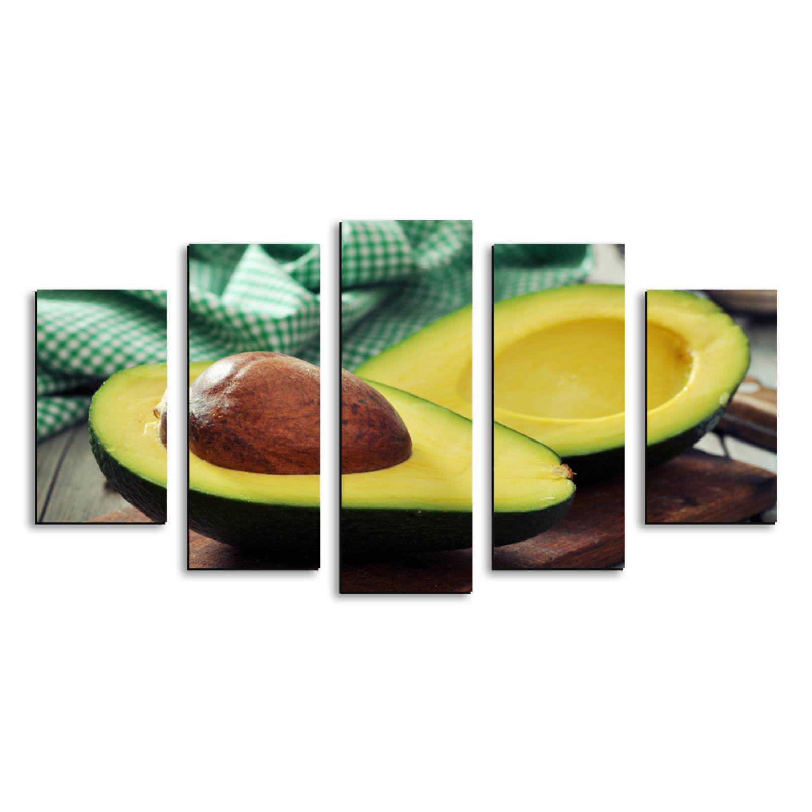 Cuadro decorativo Aguacates Mexicanos Decoracion para Comedor y Restaurante 150x80cm 5 Piezas