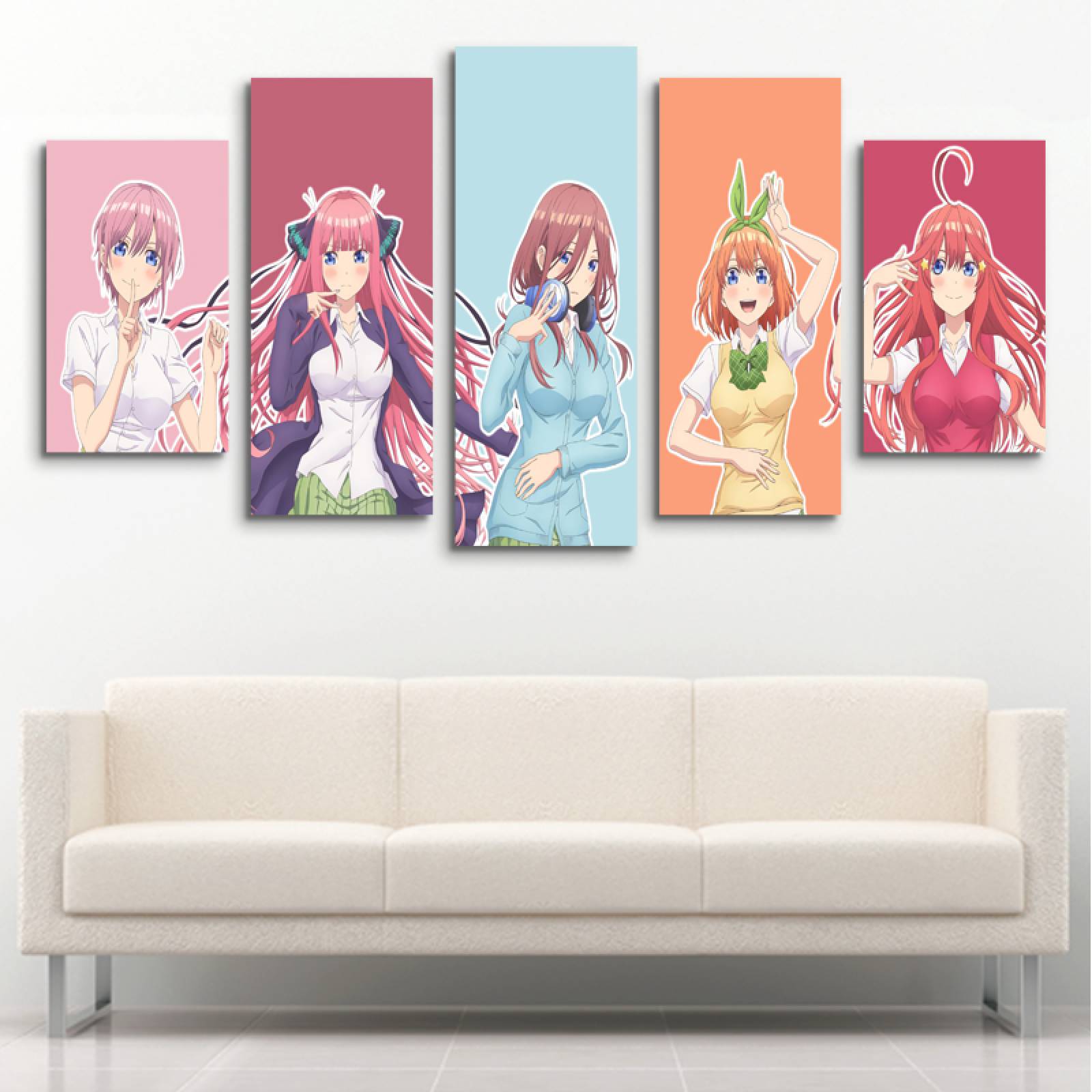 Cuadro decorativo Anime Go Tobun no Hanayome moderno decoración 150x80 5 piezas