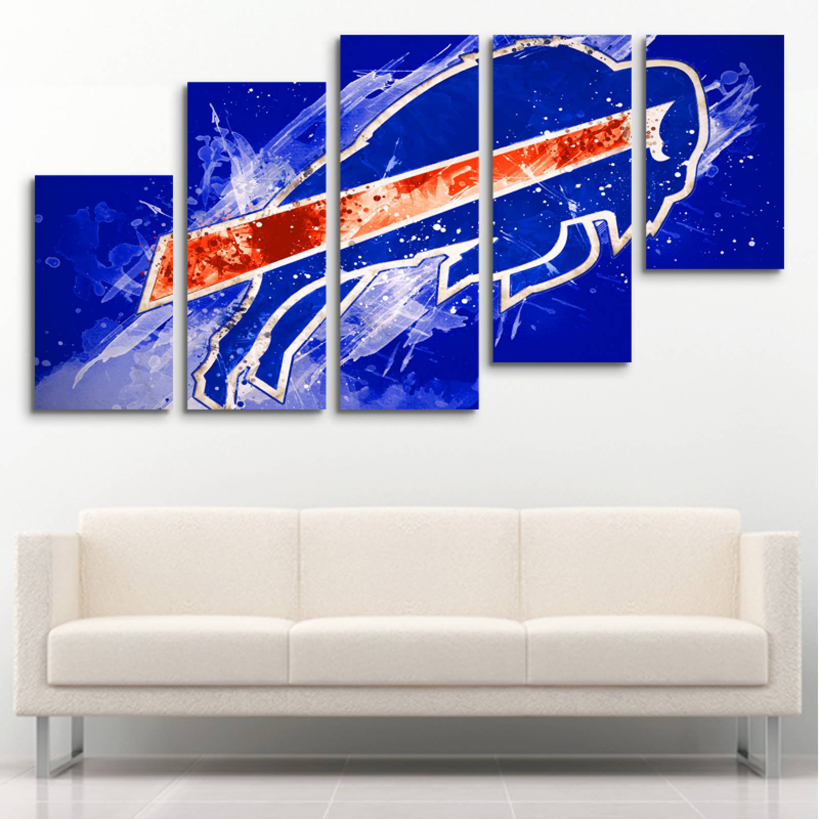 Cuadro decorativo Bills de Bufallo Futbol Ámericano moderno decoración 150x80cm 5 piezas