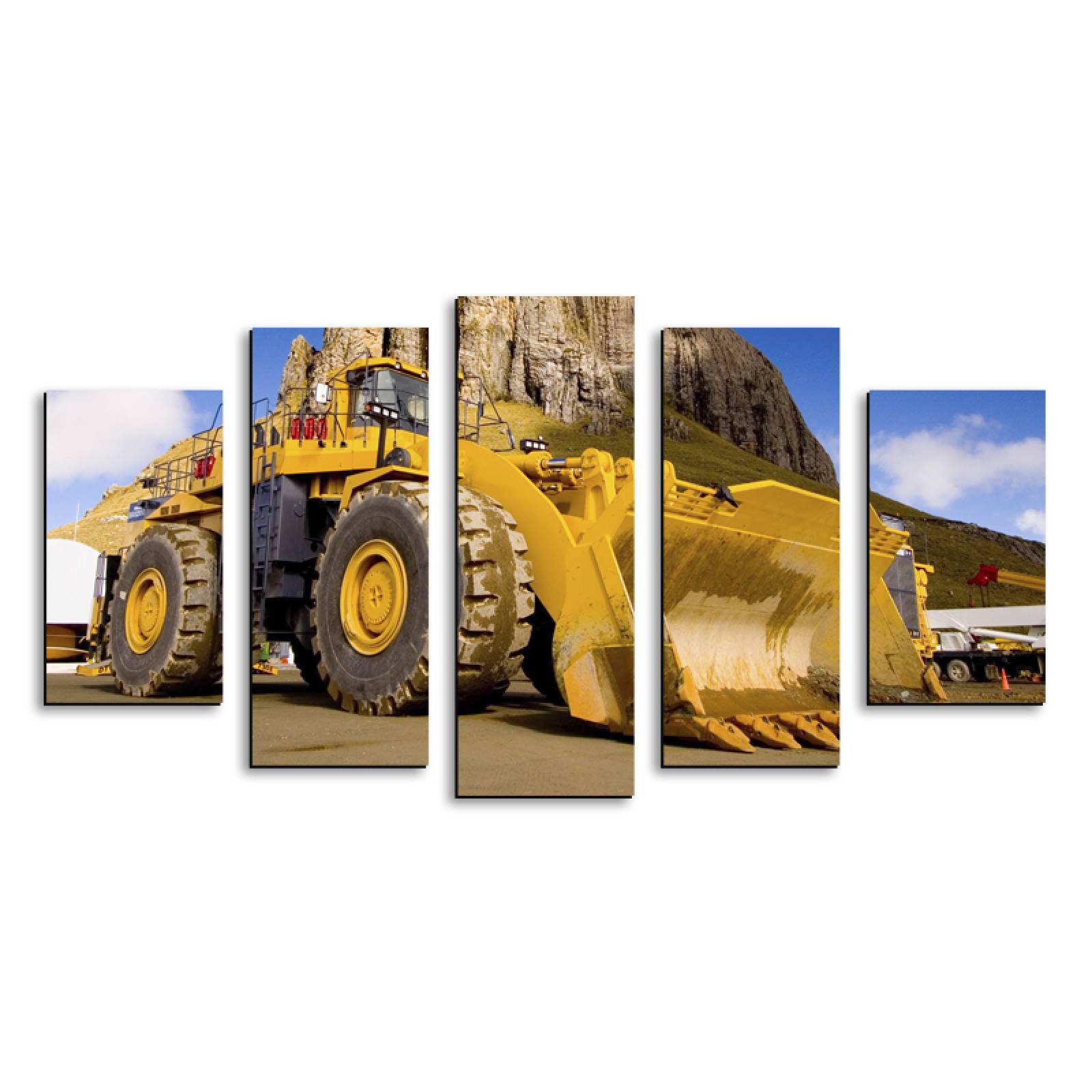 Cuadro decorativo Maquinaria para Construcción moderno decoración de Oficina 150x80cm 5 piezas