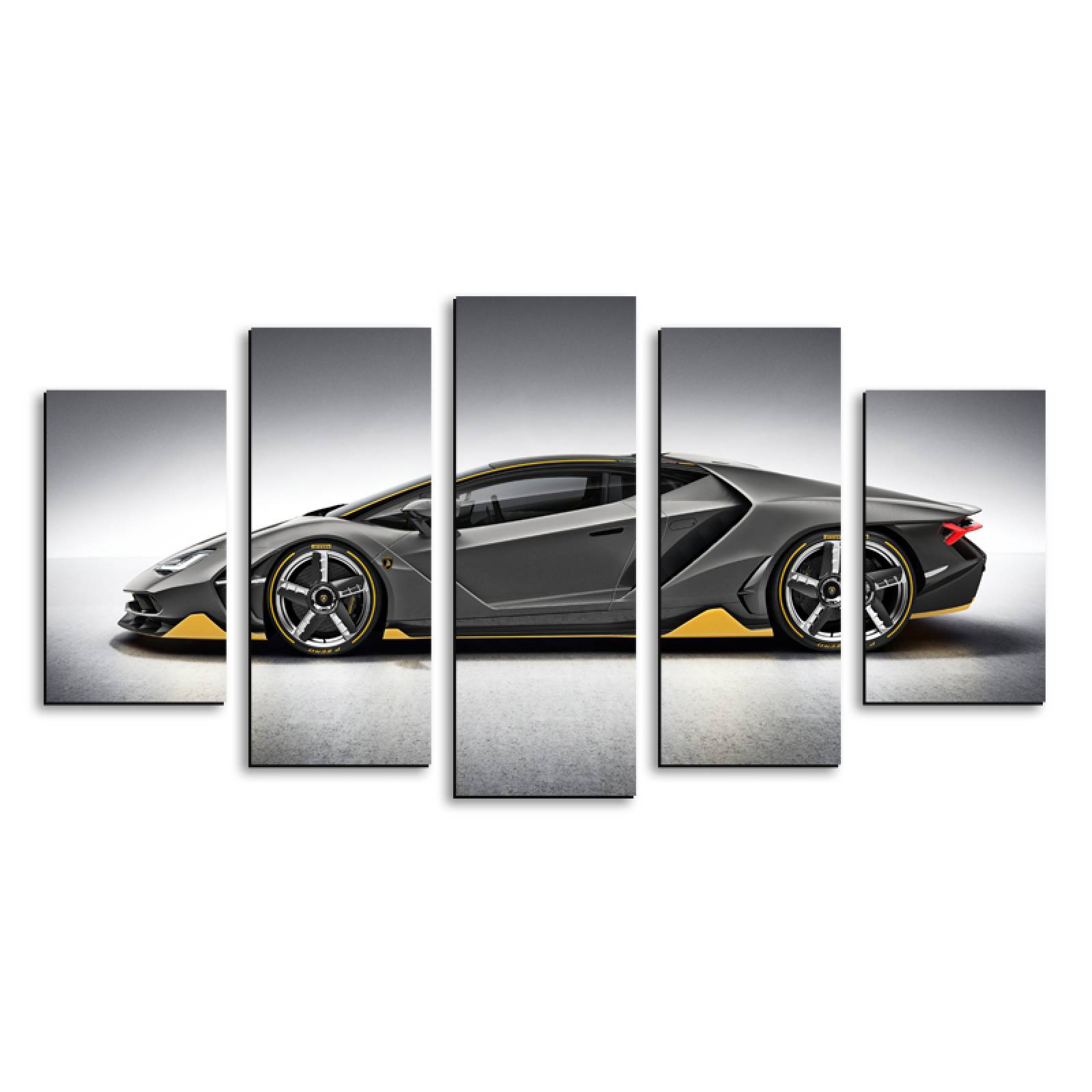 Cuadro decorativo Lamborghini Centenario Modelo Especial Auto Deportivo moderno decoración 150x80cm 5 piezas