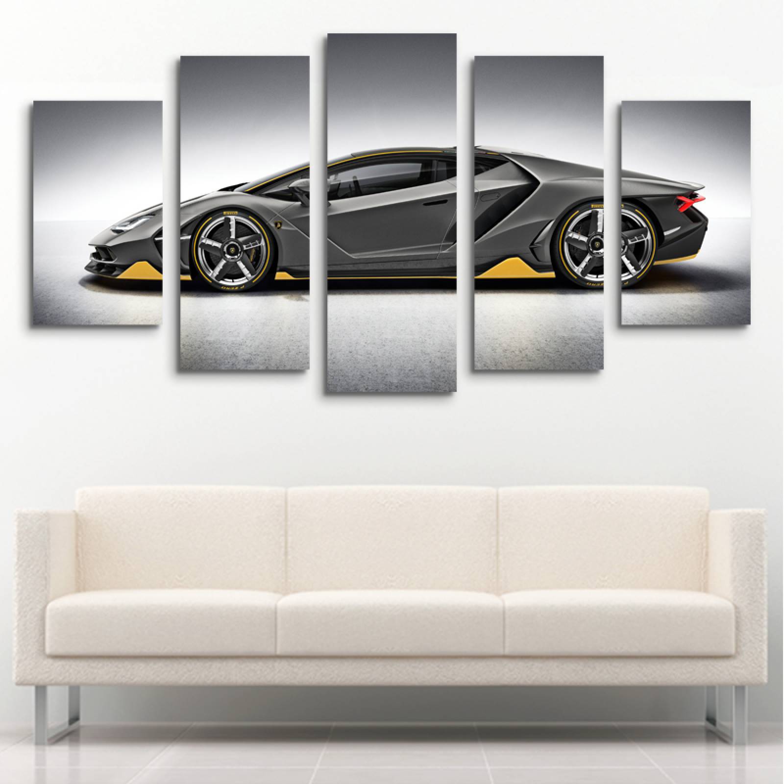 Cuadro decorativo Lamborghini Centenario Modelo Especial Auto Deportivo moderno decoración 150x80cm 5 piezas