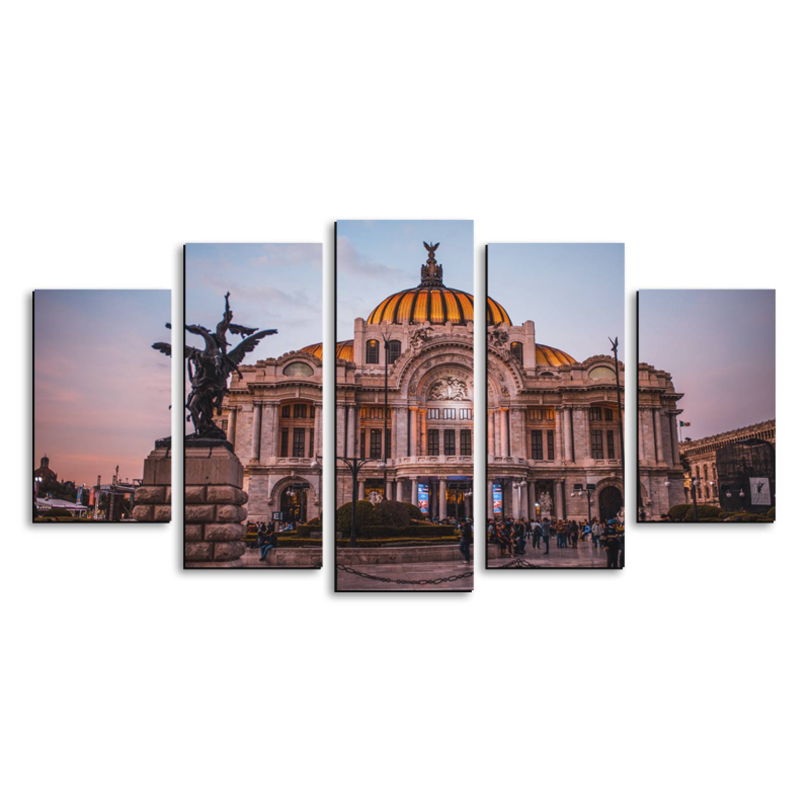 Cuadro decorativo México Palacio de Bellas Artes moderno decoración 150x80cm 5 piezas