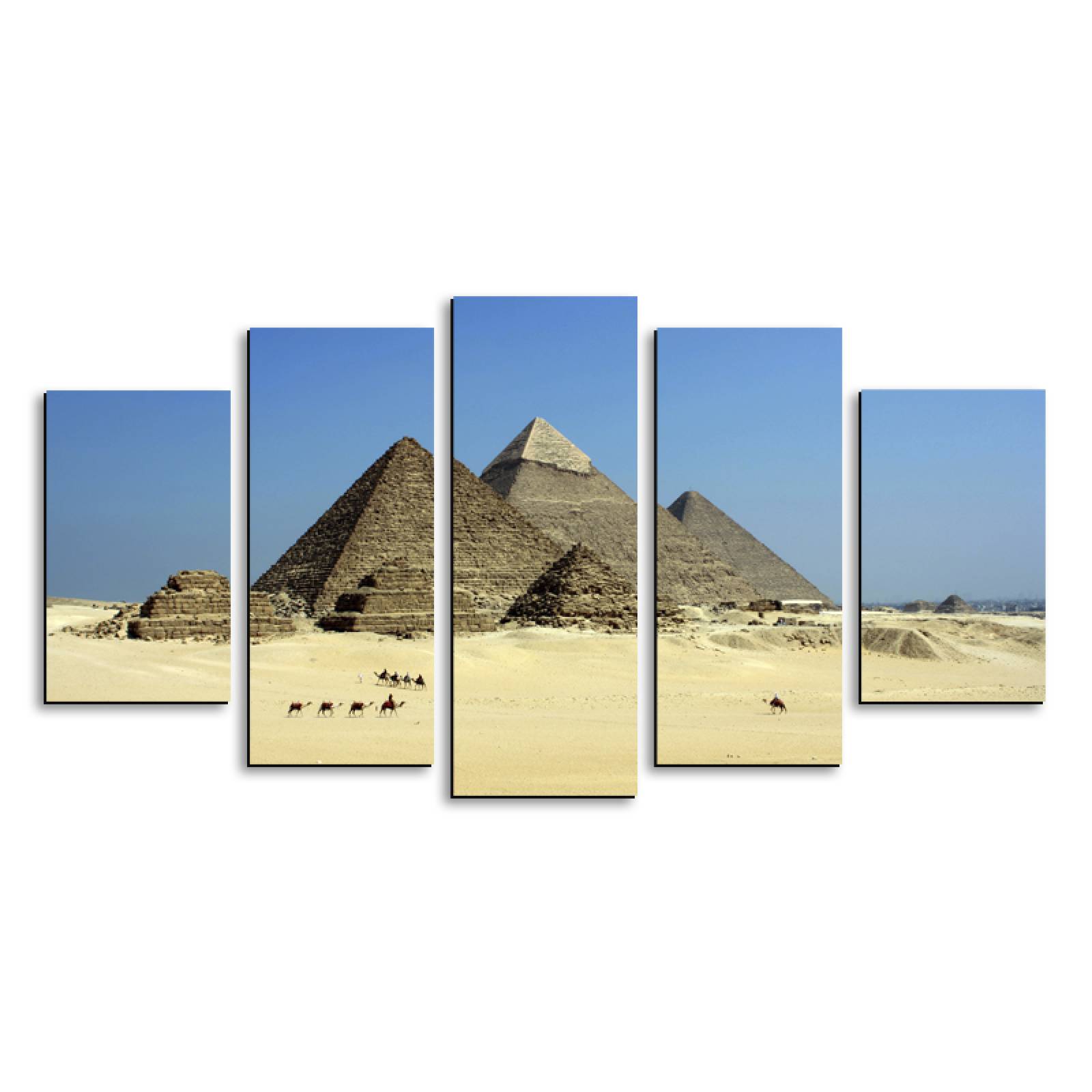 Cuadro decorativo Piramides de Egipto moderno decoración 150x80cm 5 piezas