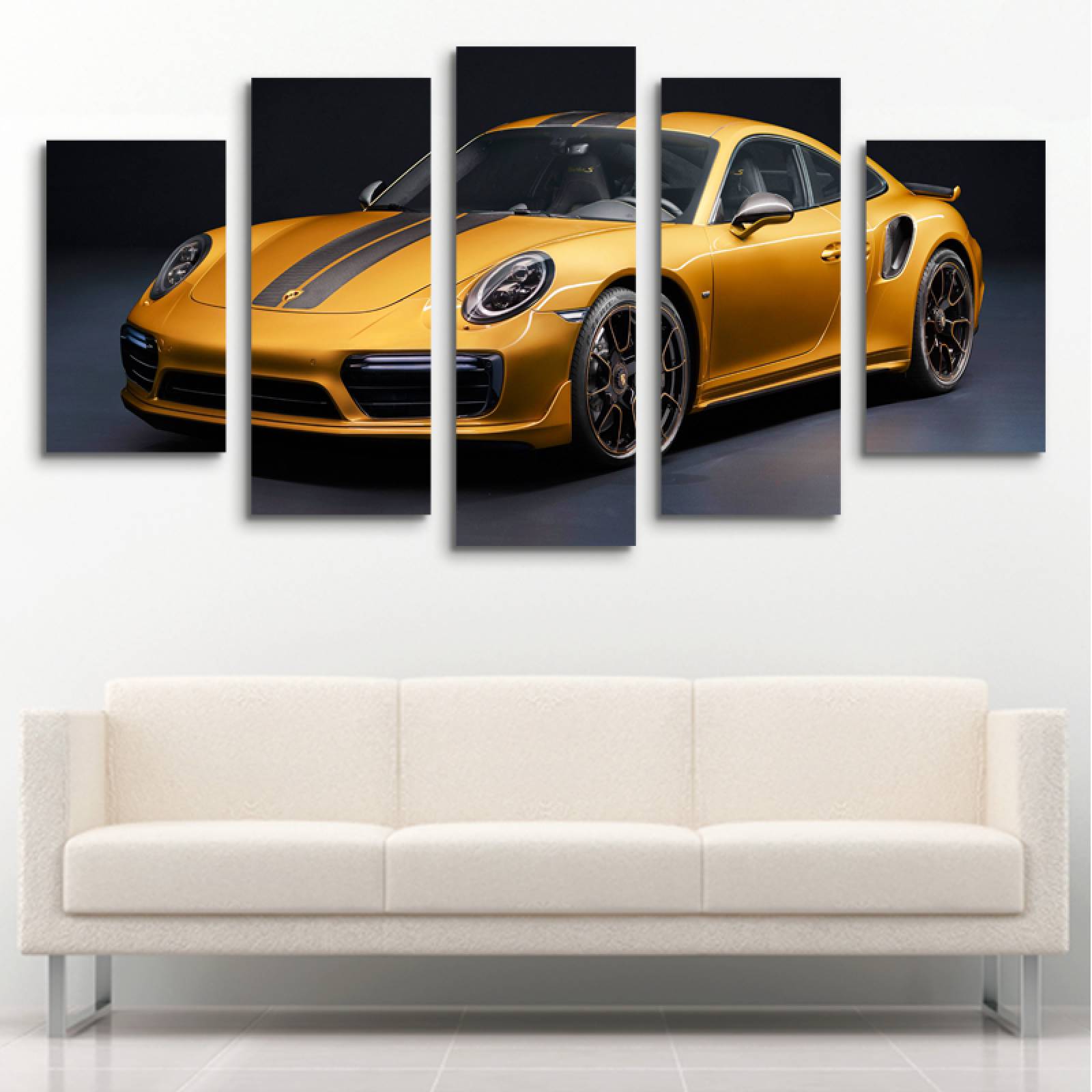 Cuadro decorativo Porsche Turbo Special 911 Auto Deportivo moderno decoración 150x80cm 5 piezas