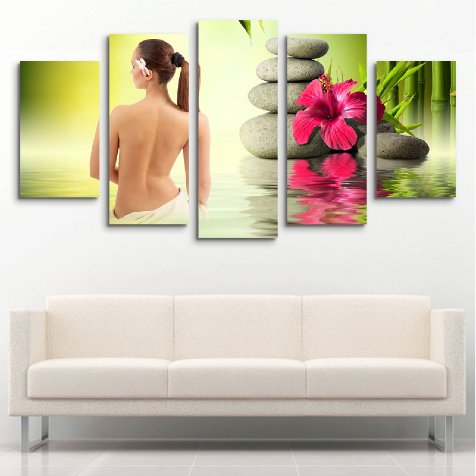 Cuadro decorativo Decoración para Spa moderno decoración 150x80cm 5 piezas
