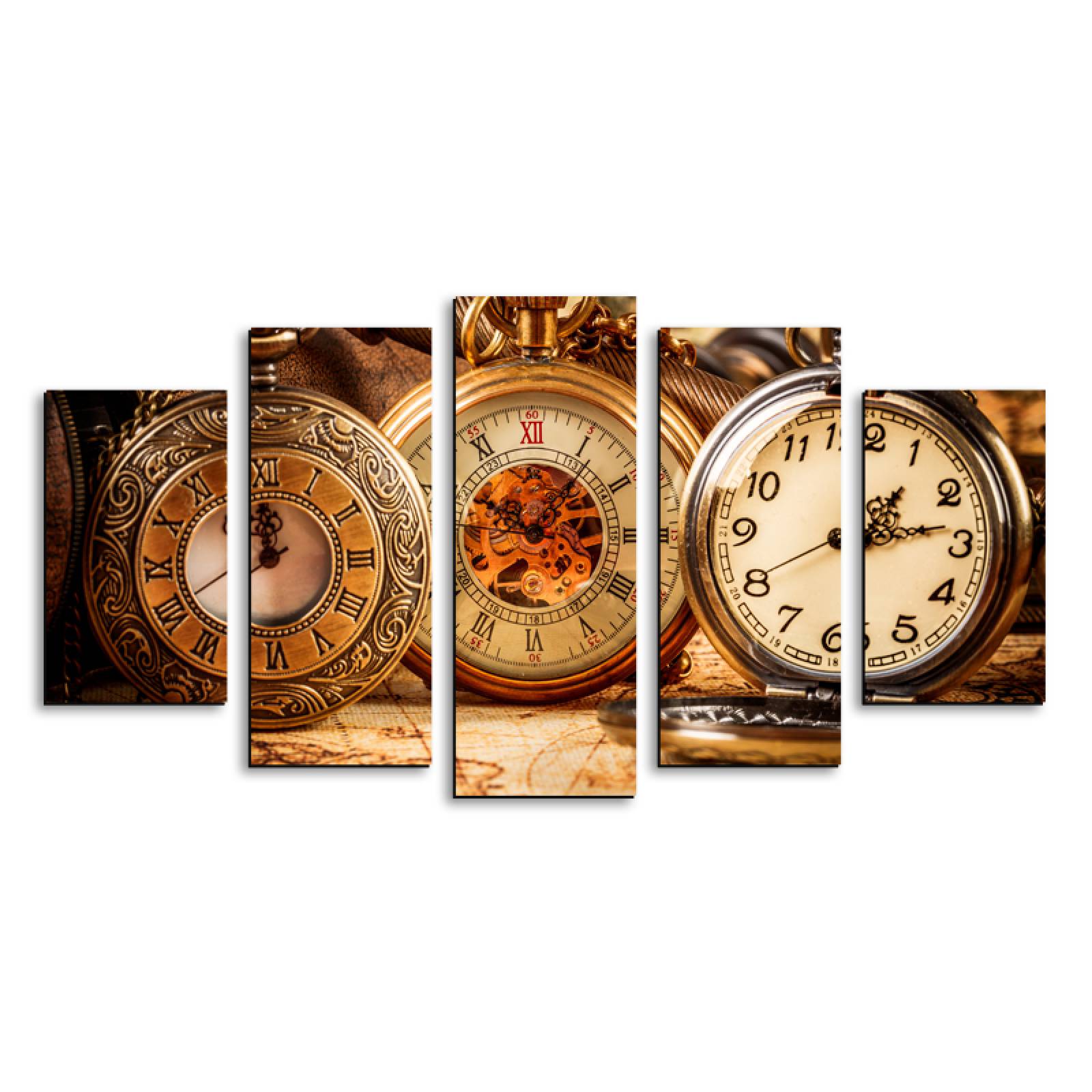 Cuadro decorativo Relojes Vintage decoraci n 150x80cm 5 piezas