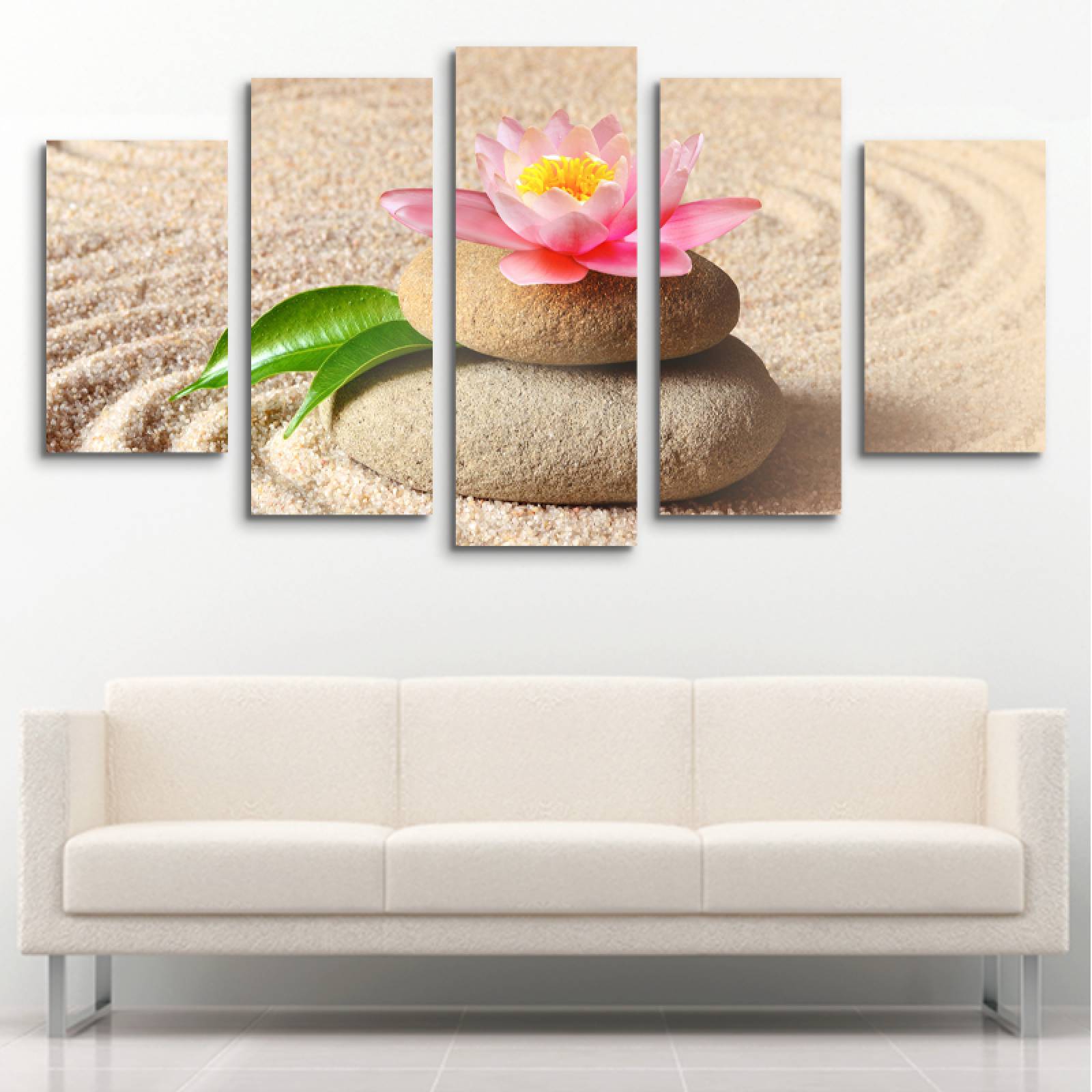 Cuadro decorativo Jardín Zen decoración para Spa Relajación moderno decoración 150x80cm 5 piezas