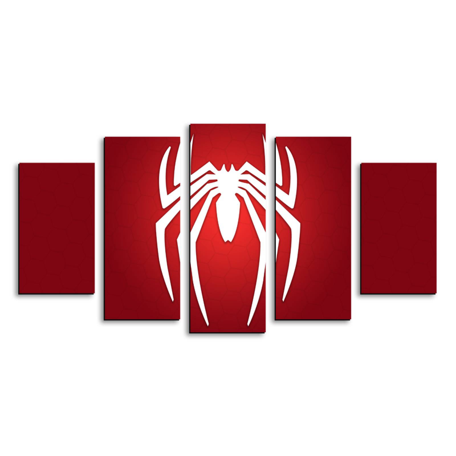 Cuadro decorativo Spiderman Simbolo Superheroe moderno decoración 150x80cm 5 piezas